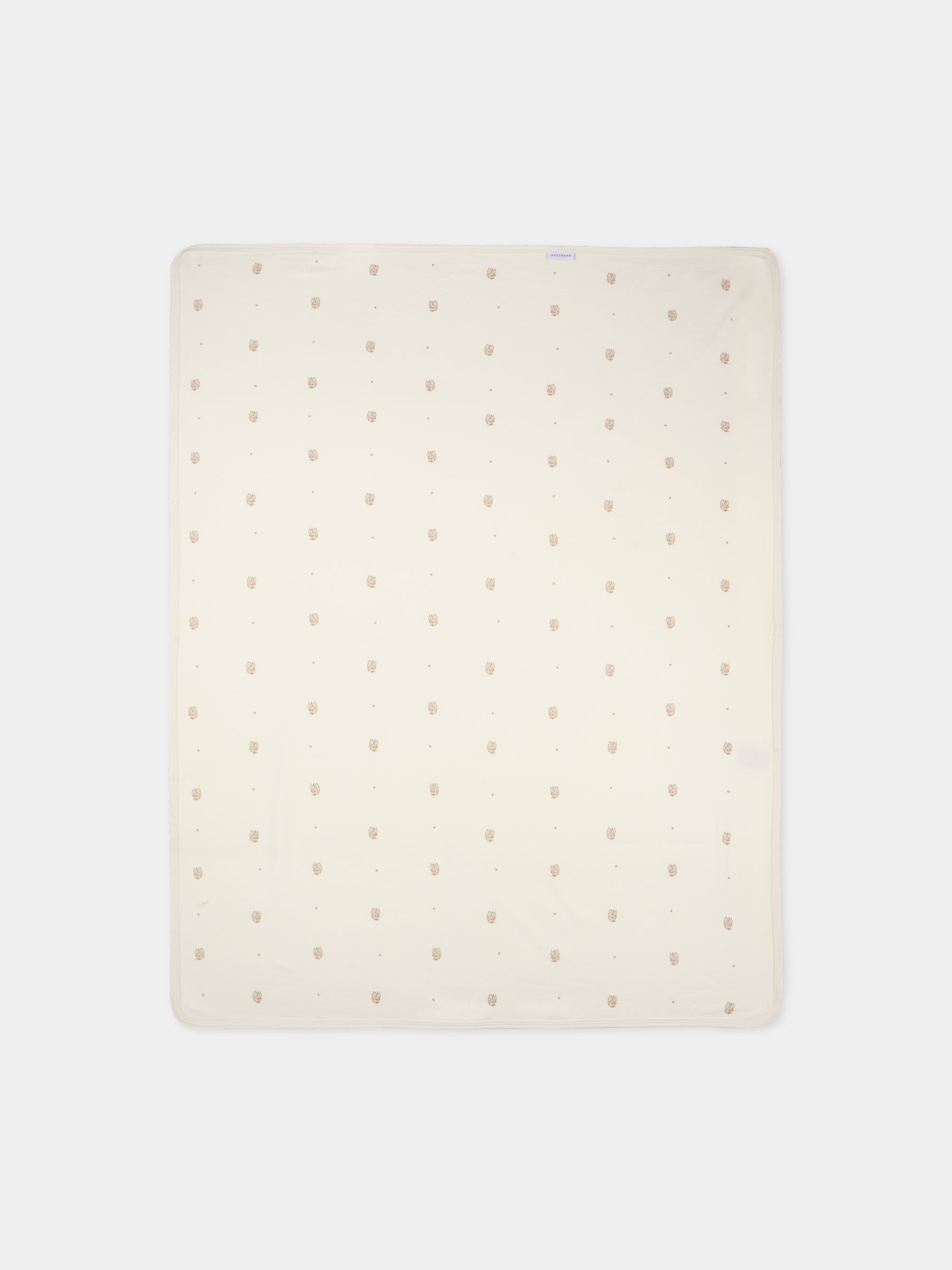 Coperta avorio per neonati con stampa scoiattolo,Bamboom,1083 SQUIRREL PRINT
