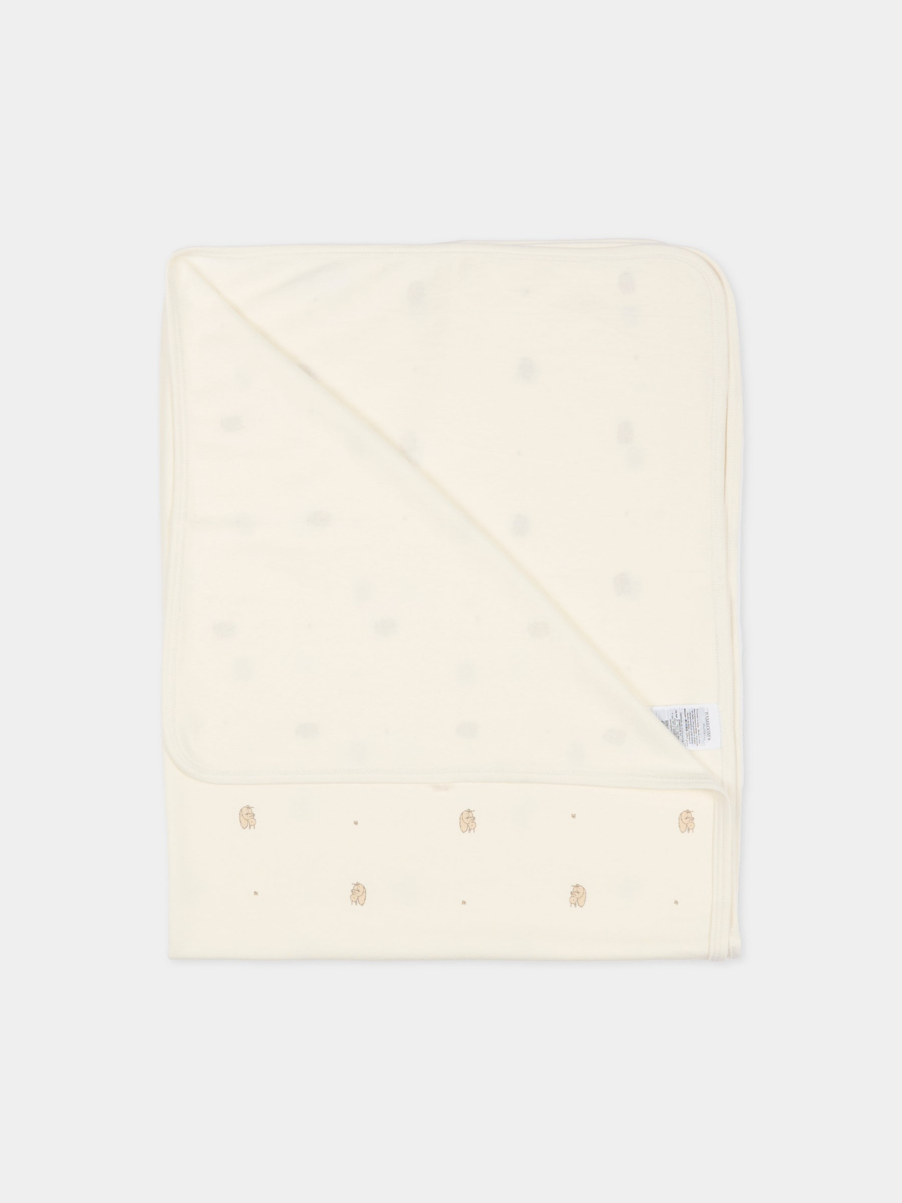 Coperta avorio per neonati con stampa scoiattolo,Bamboom,1083 SQUIRREL PRINT