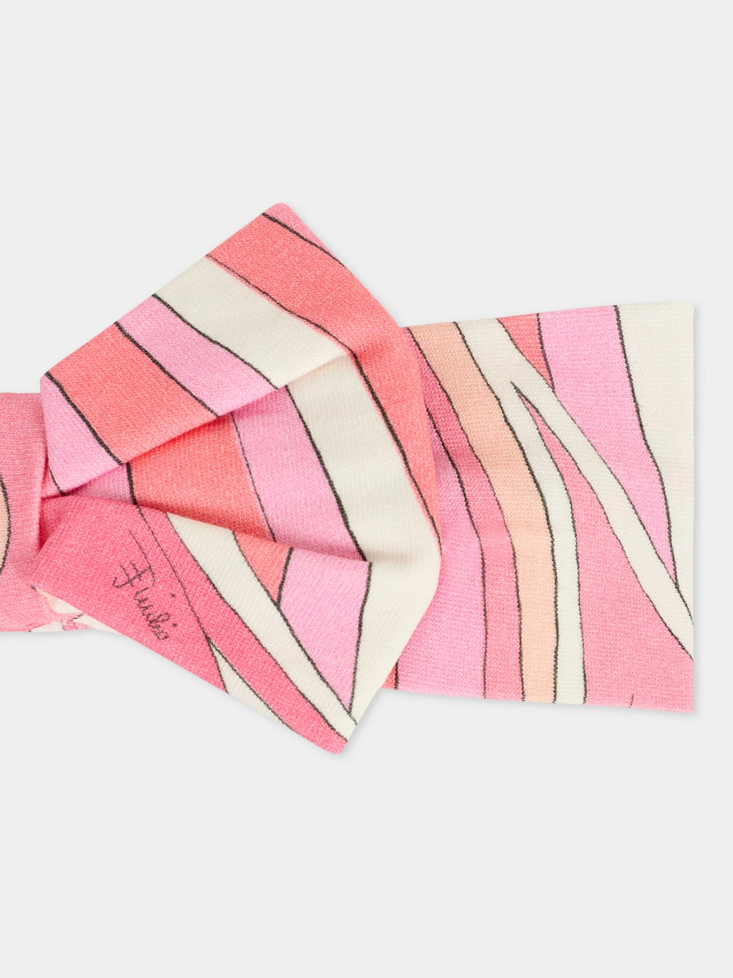 Fascia rosa per neonata con stampa marmo,Emilio Pucci Junior,PX0043 Z3346 109RS