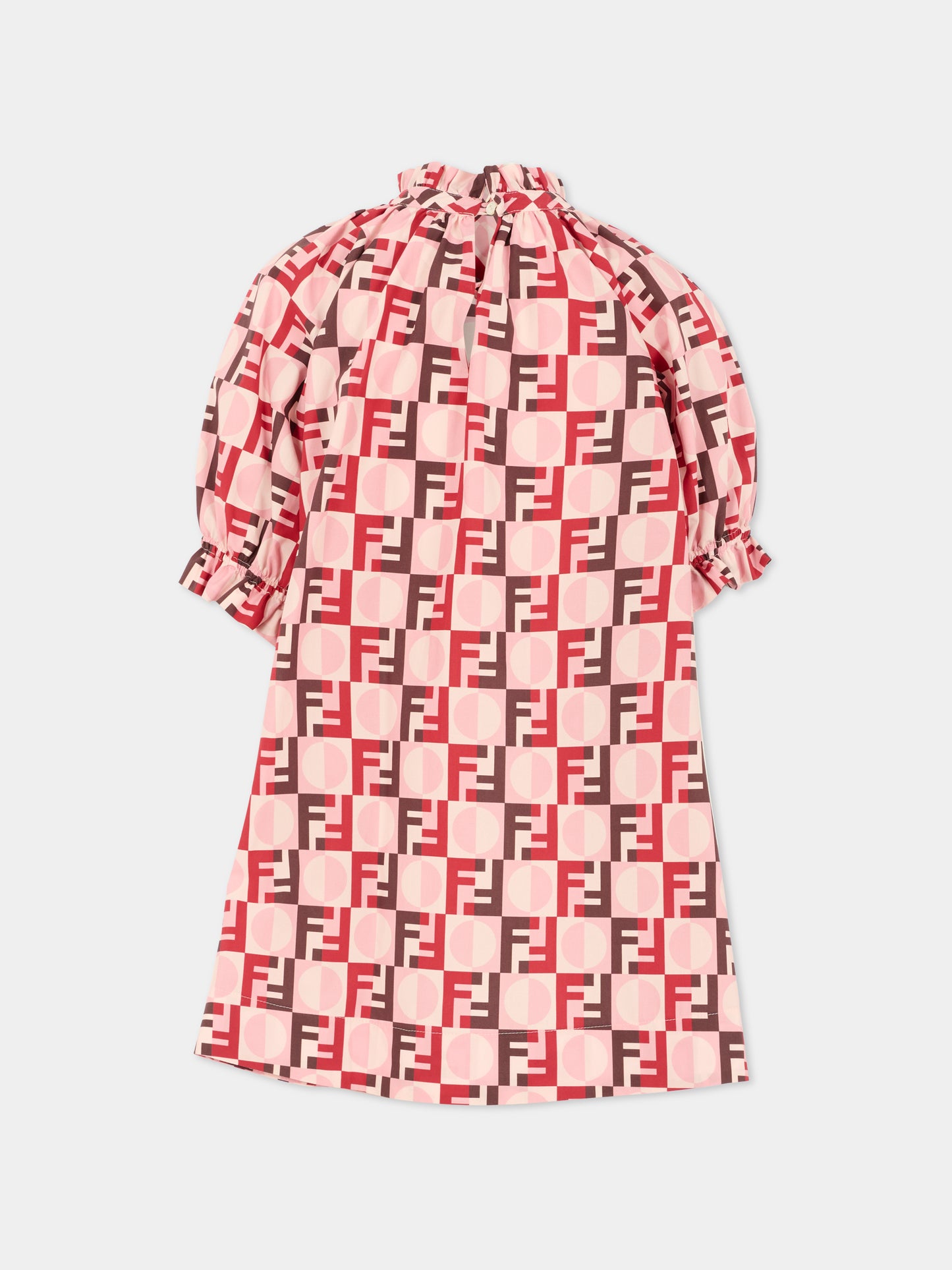 Vestito rosa per bambina con FF,Fendi Kids,JFB810 AYMH F1TKH