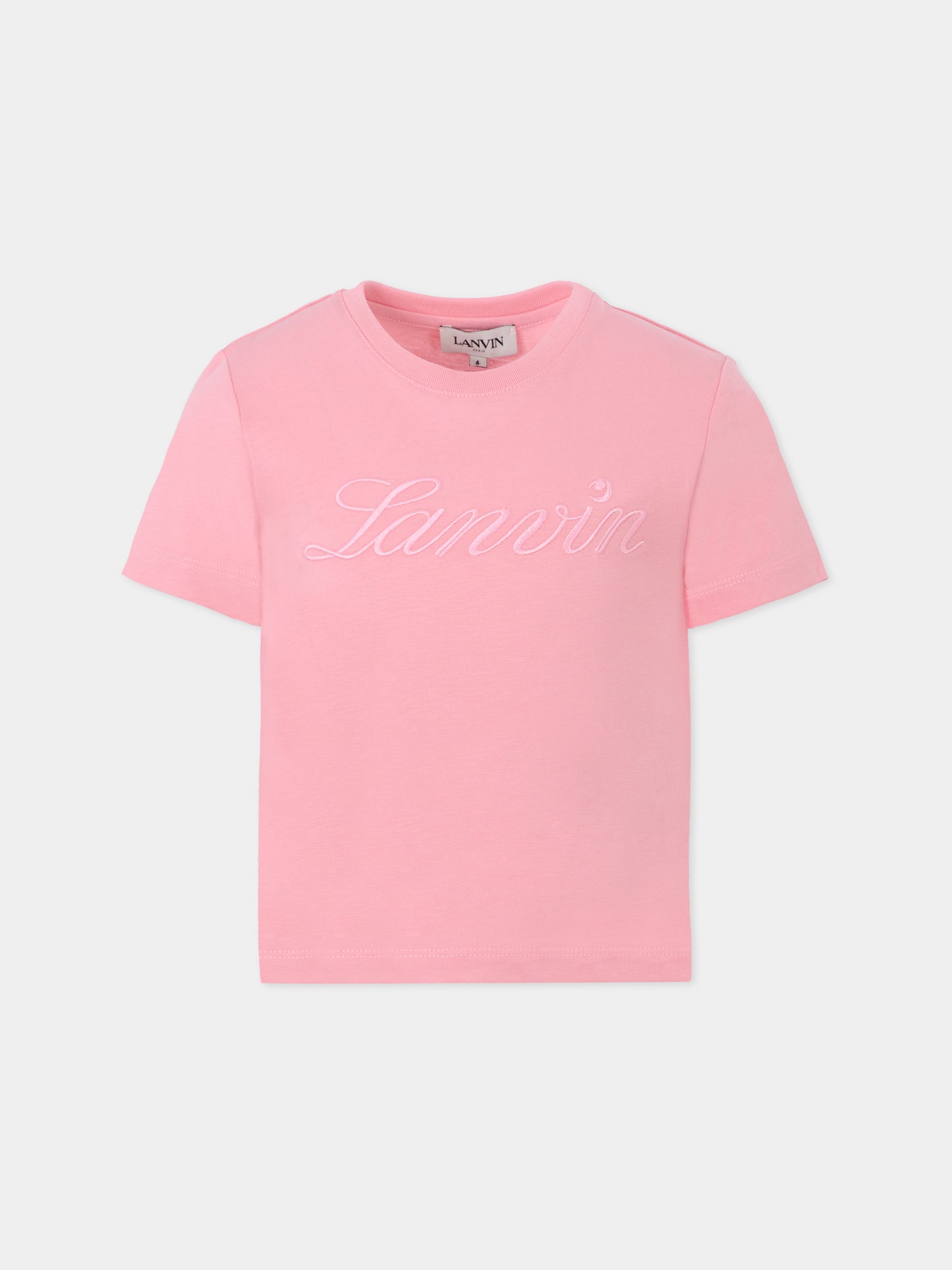 T-shirt nera per bambina con logo,Lanvin Petite,N30251 48N