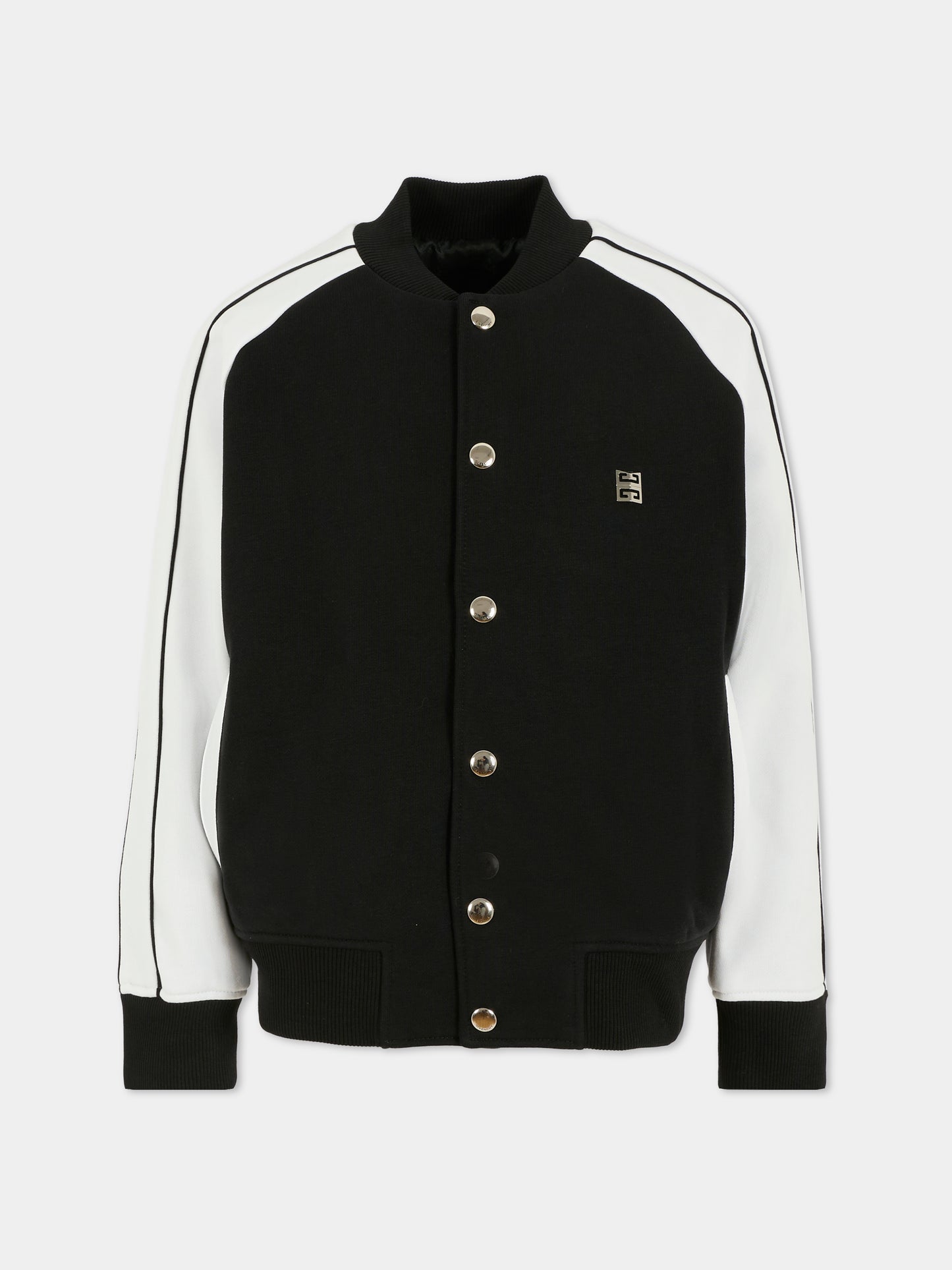 Bomber nero per bambino con logo ricamato,Givenchy Kids,H31036 09B