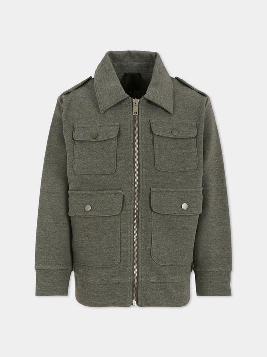 Giacca grigia per bambino con patch,Givenchy Kids,H30950 A83
