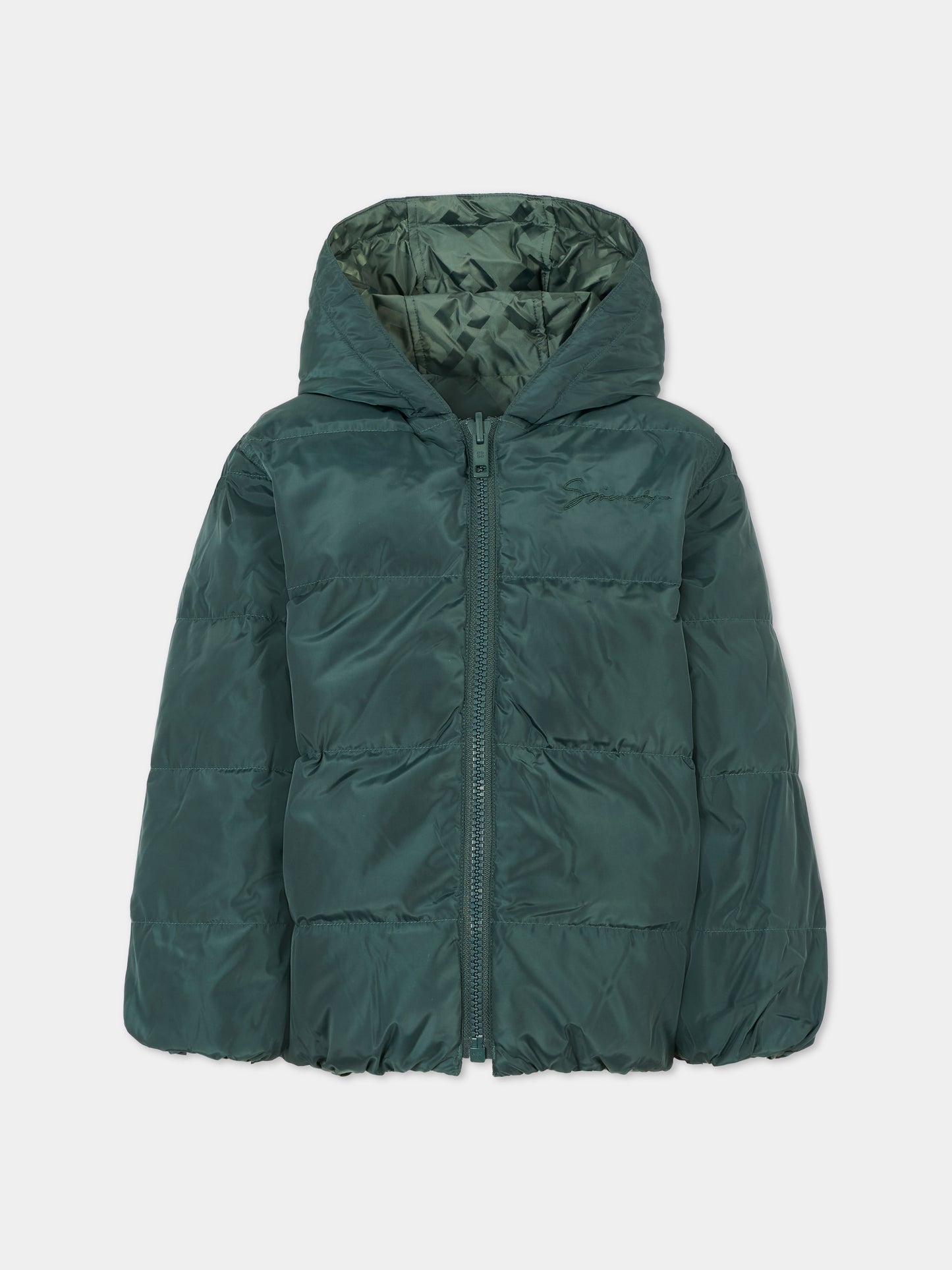 Piumino reversibile verde per bambini con motivo 4G,Givenchy Kids,H30931 672