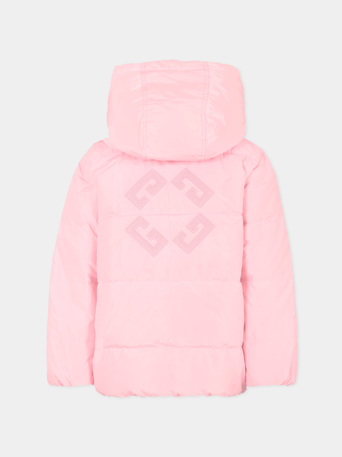 Piumino reversibile rosa per bambina con motivo 4G,Givenchy Kids,H30931 46N
