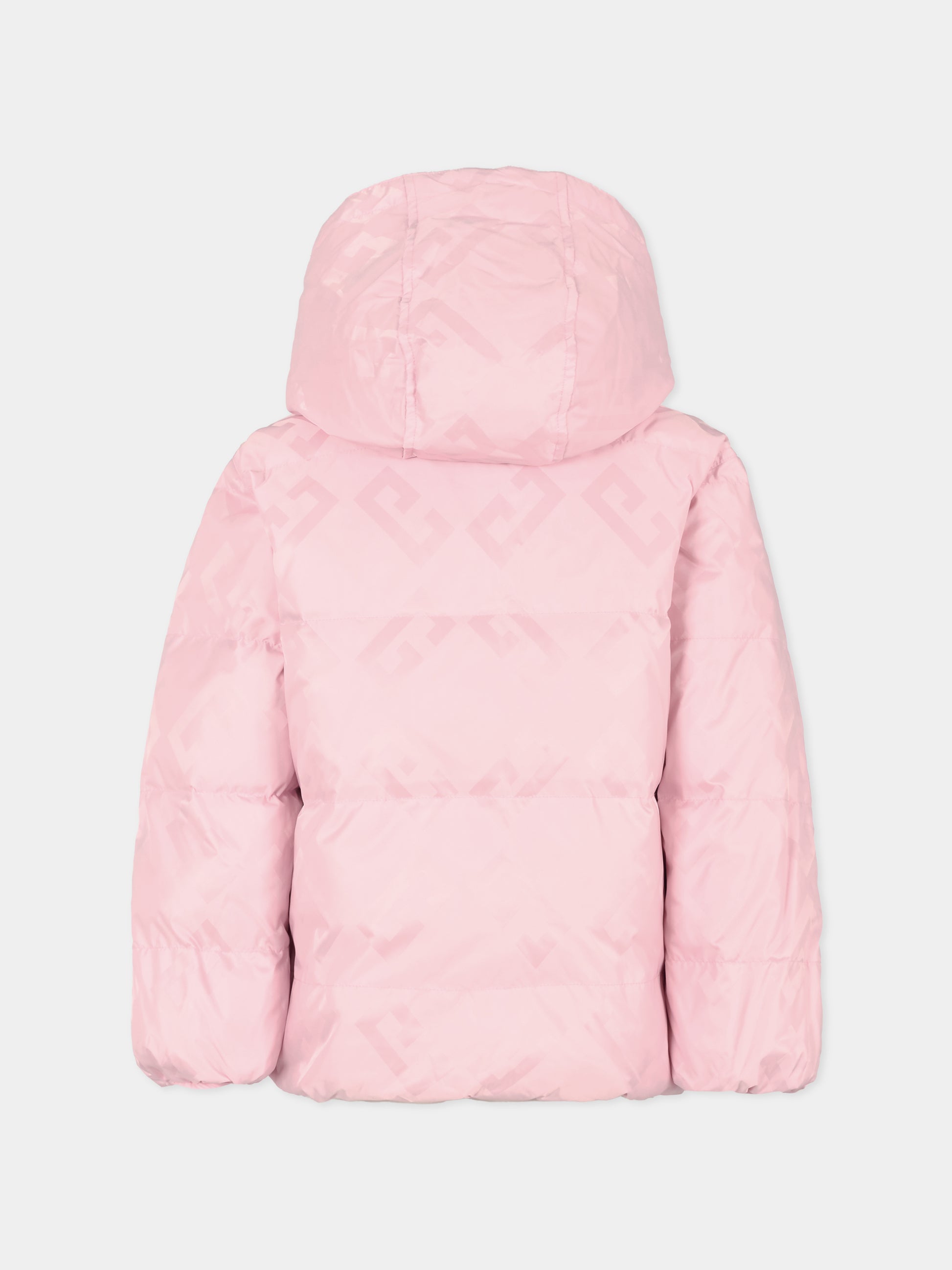 Piumino reversibile rosa per bambina con motivo 4G,Givenchy Kids,H30931 46N
