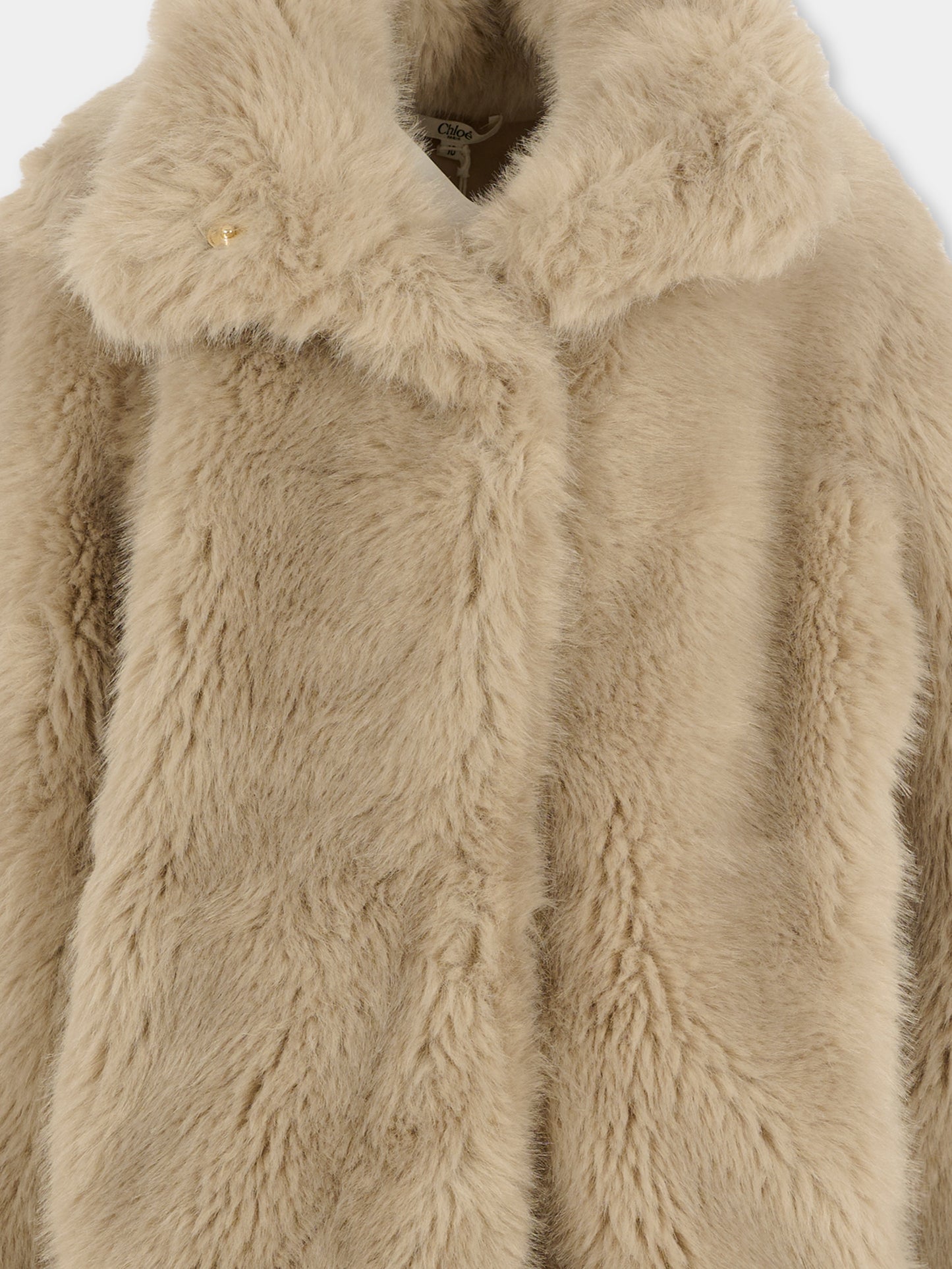 Ecopelliccia grigia per bambina con logo,Chloé Kids,C20672 051