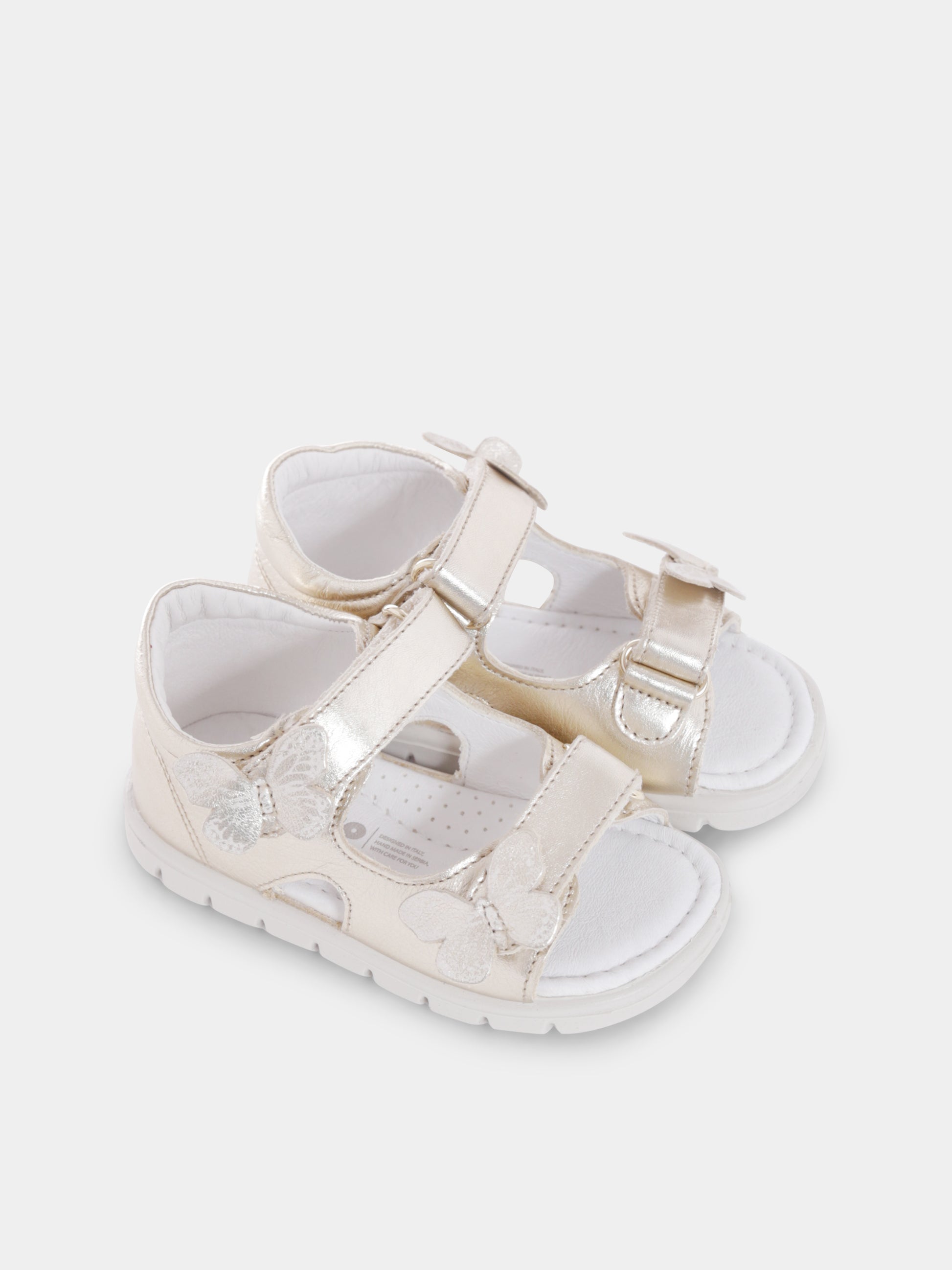 Sandali Pules oro per neonata e bambina con farfalla,Falcotto,001 1501120 02 0Q06 PULES