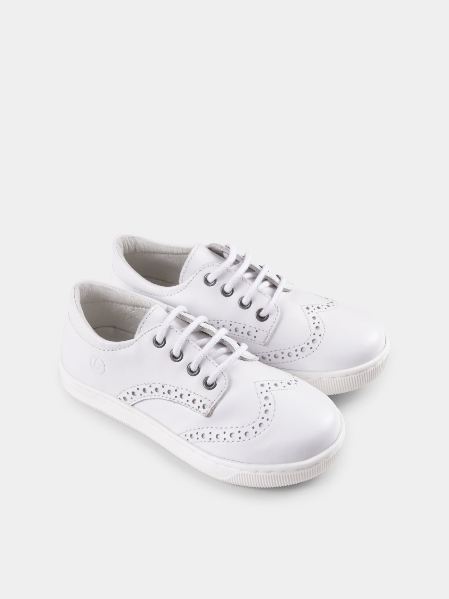 White lace-ups for baby boy and boy