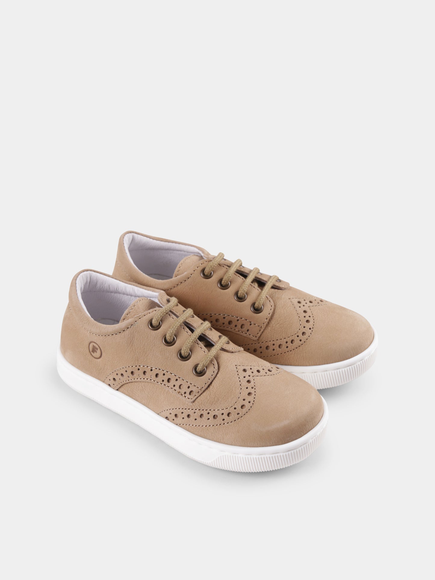 Brown lace-ups for baby boy and boy