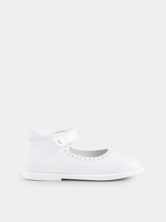 White ballet flats for baby girl and girl