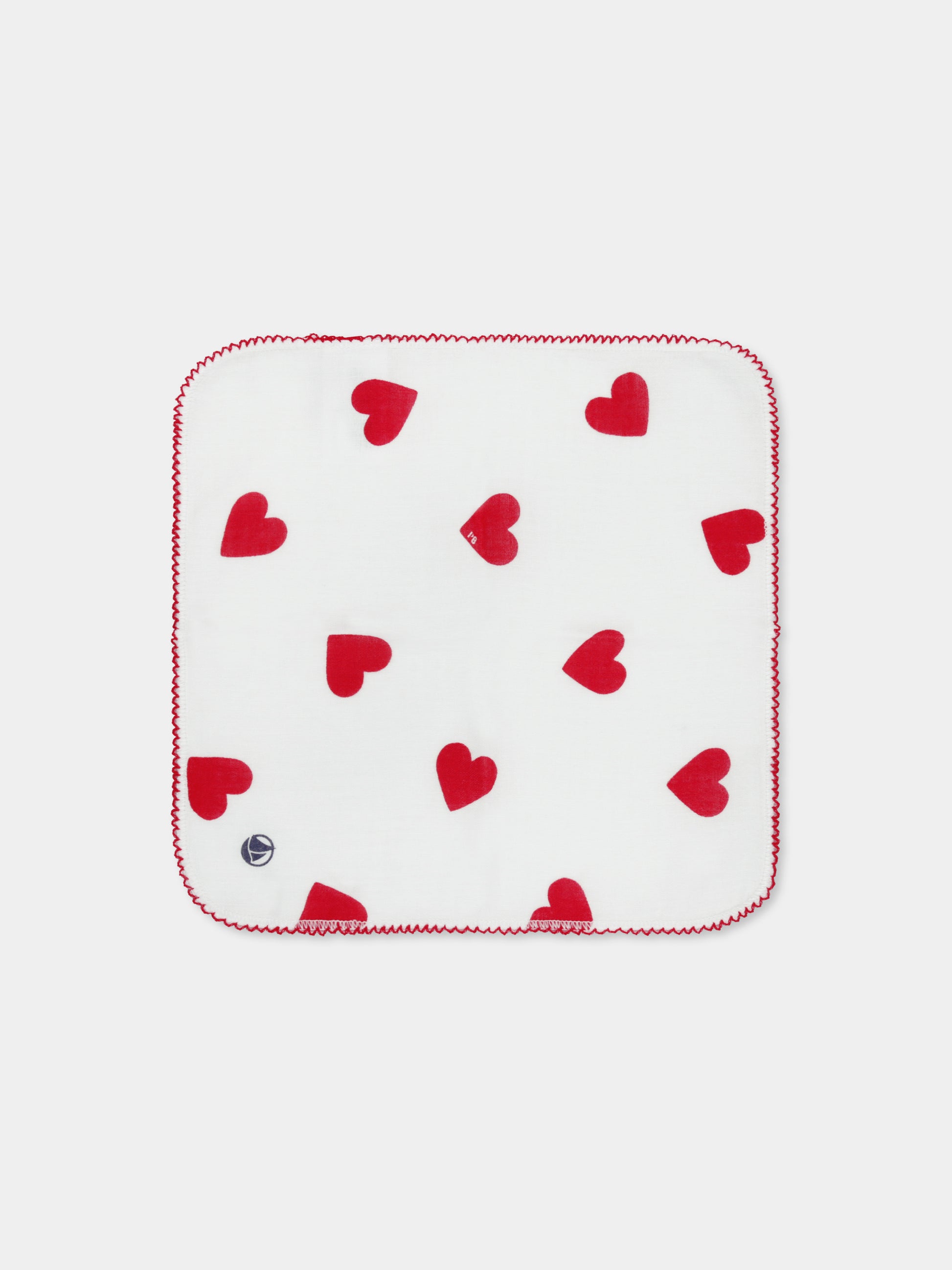 Mussola bianca per neonati con cuori all over,Petit Bateau,A0AVI 01