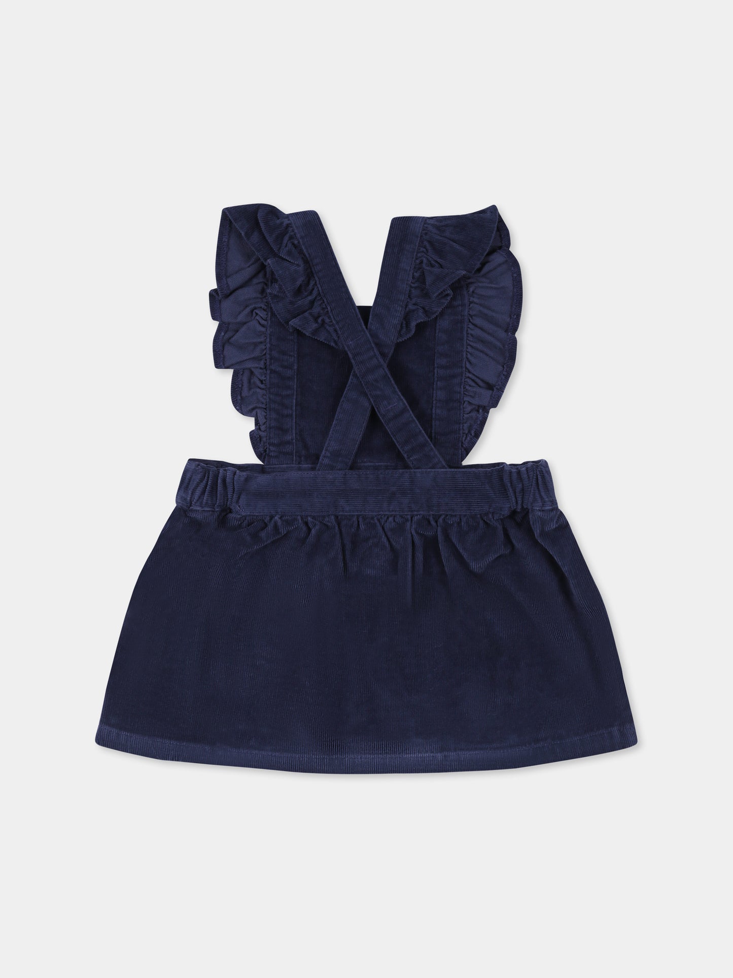 Salopette blu per neonata,Petit Bateau,A0AYR 01