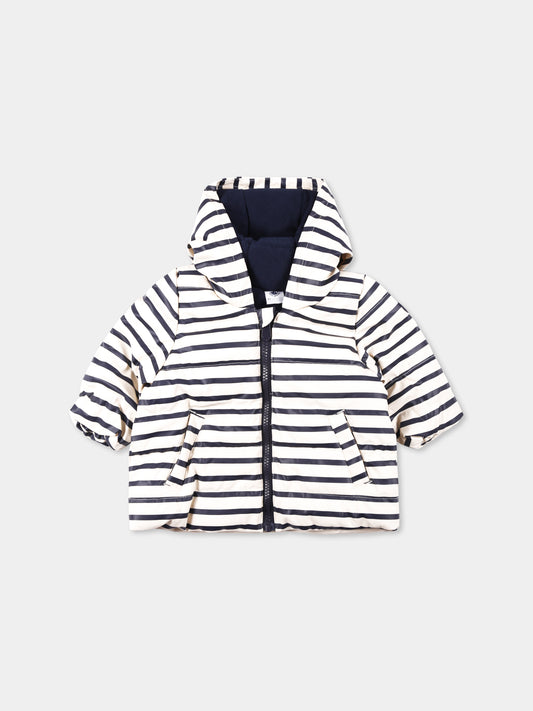 Piumino avorio per neonati con logo,Petit Bateau,A0B42 01