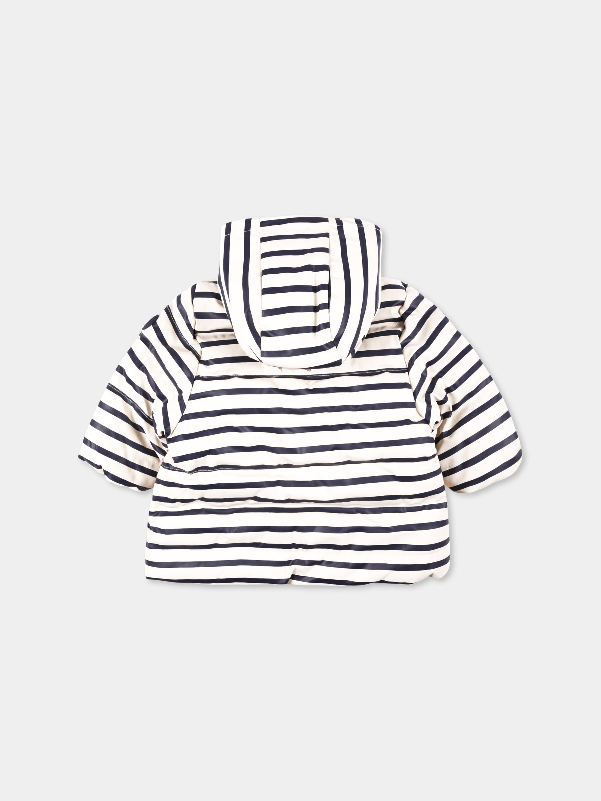 Piumino avorio per neonati con logo,Petit Bateau,A0B42 01