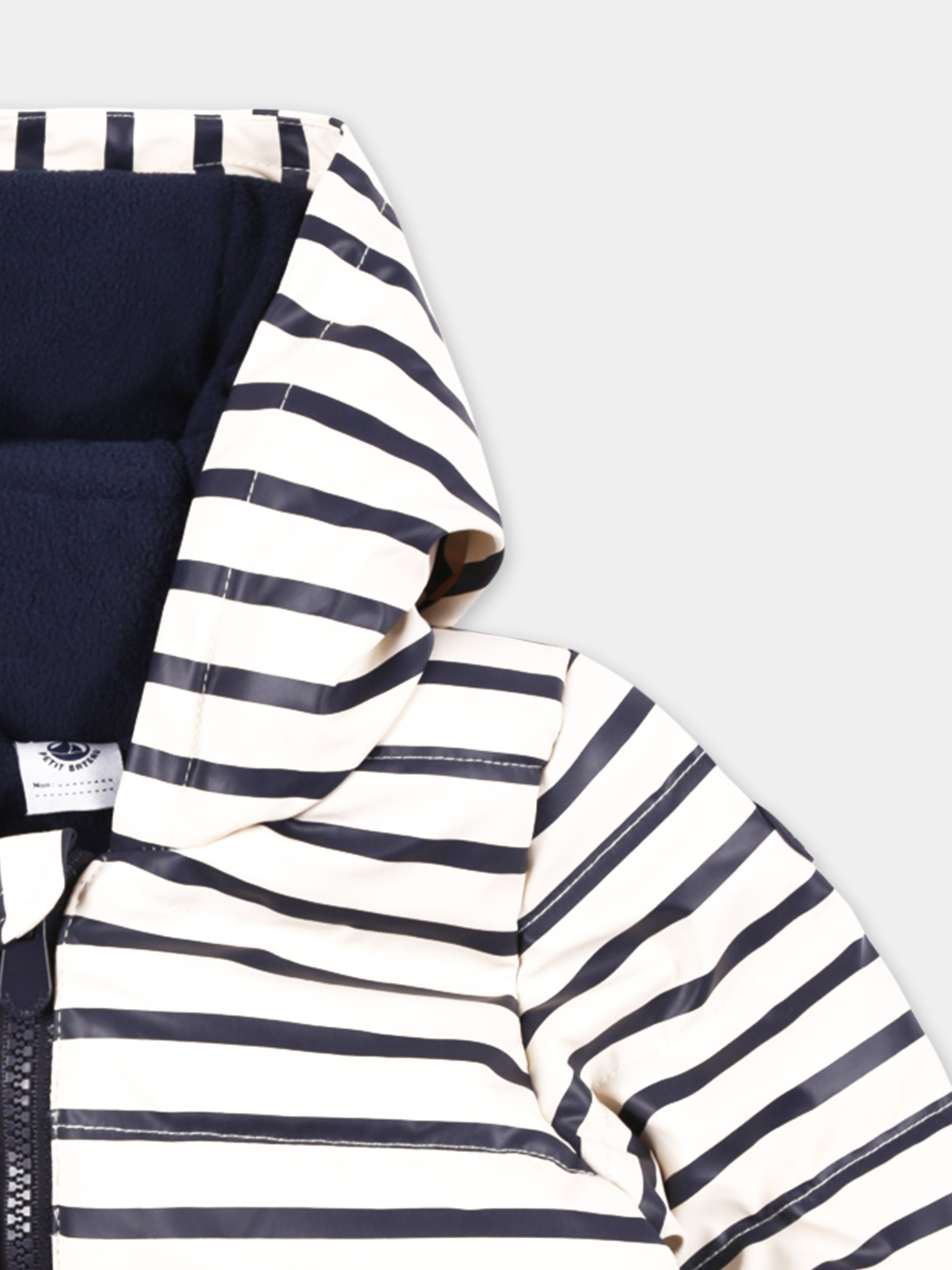 Piumino avorio per neonati con logo,Petit Bateau,A0B42 01