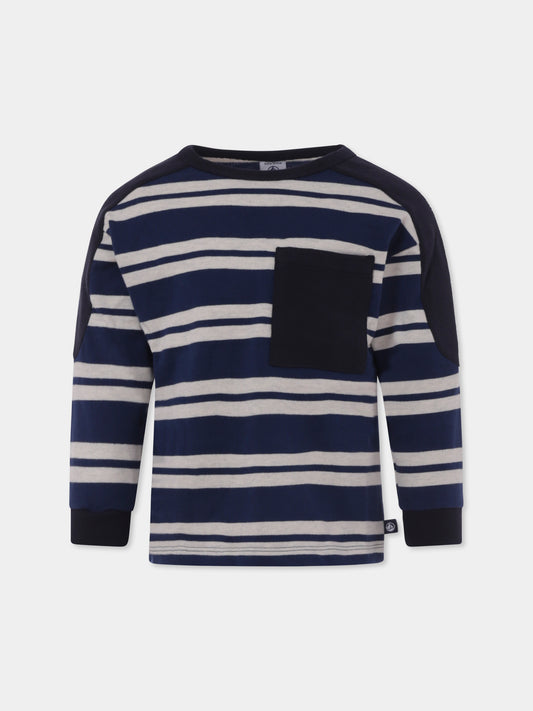 Felpa blu per bambino con logo,Petit Bateau,A0B6Z01