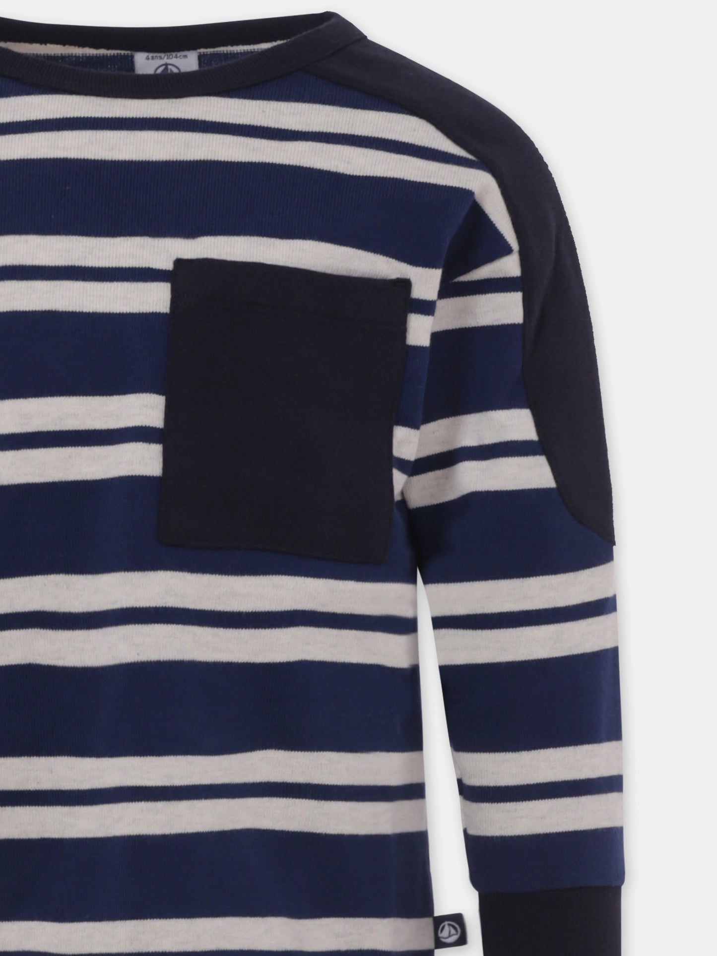 Felpa blu per bambino con logo,Petit Bateau,A0B6Z01