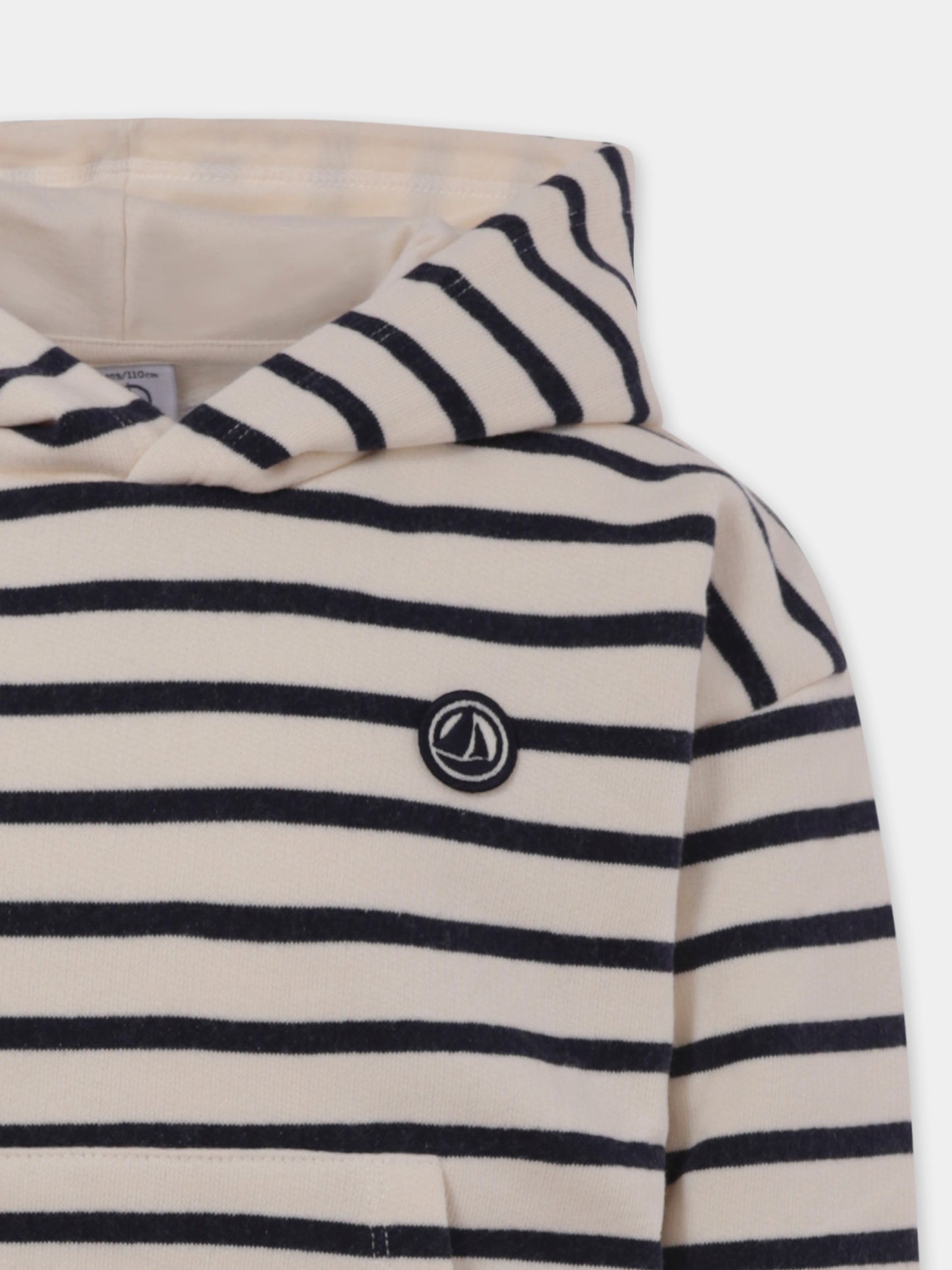 Felpa avorio per bambino con logo,Petit Bateau,A0BA1 01