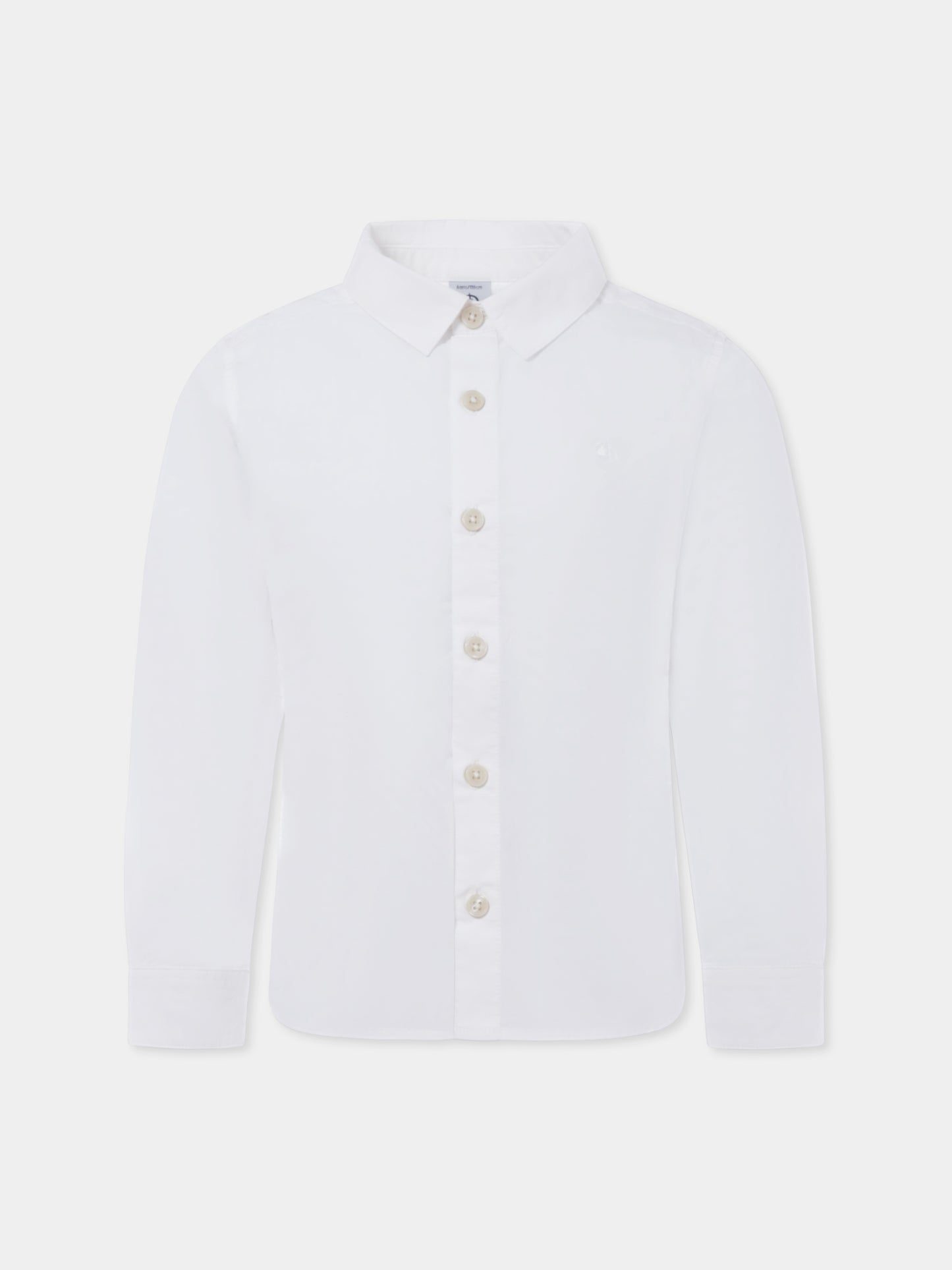Camicia bianca per bambino con logo,Petit Bateau,A0BBG 01