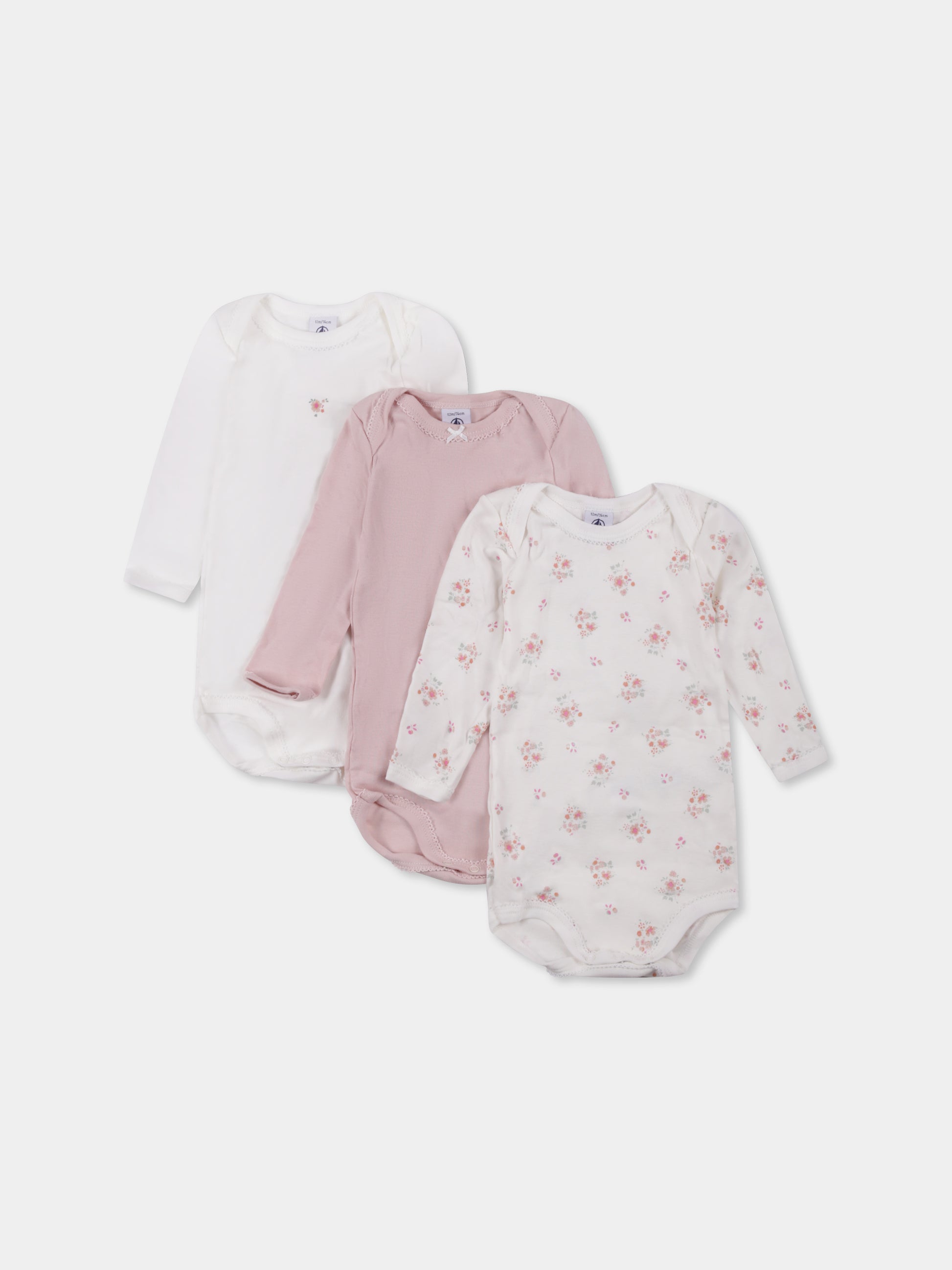 Set body multicolor per neonata con fiori,Petit Bateau,A0BGB 00