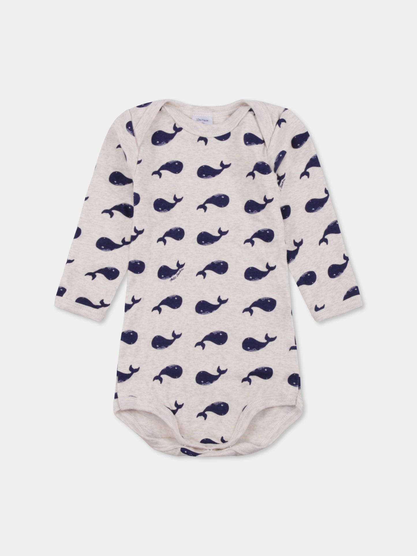 Set body multicolor per neonati con stampa balena,Petit Bateau,A0BGY 00