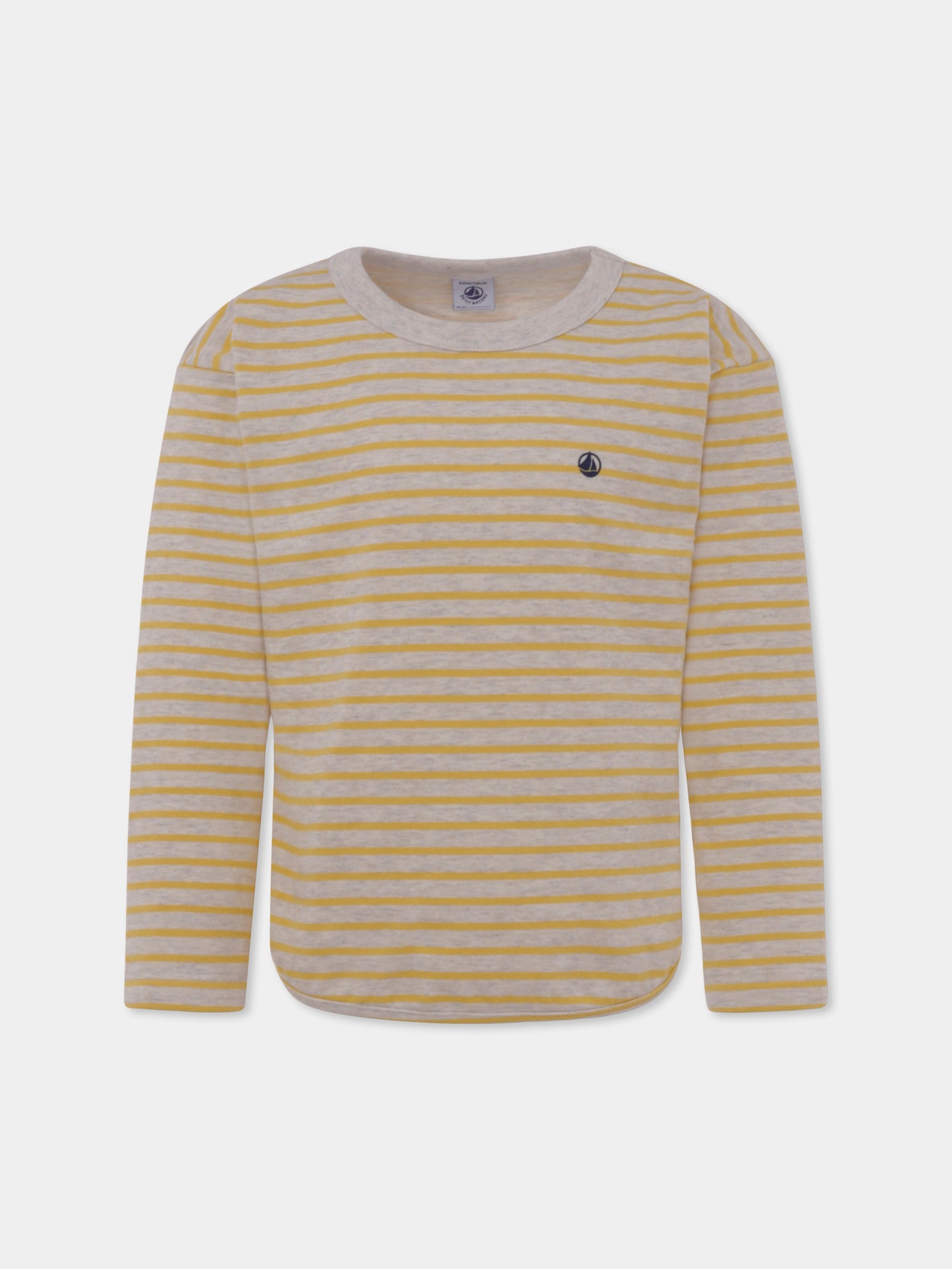 T-shirt gialla per bambino con logo,Petit Bateau,A0BJD 01