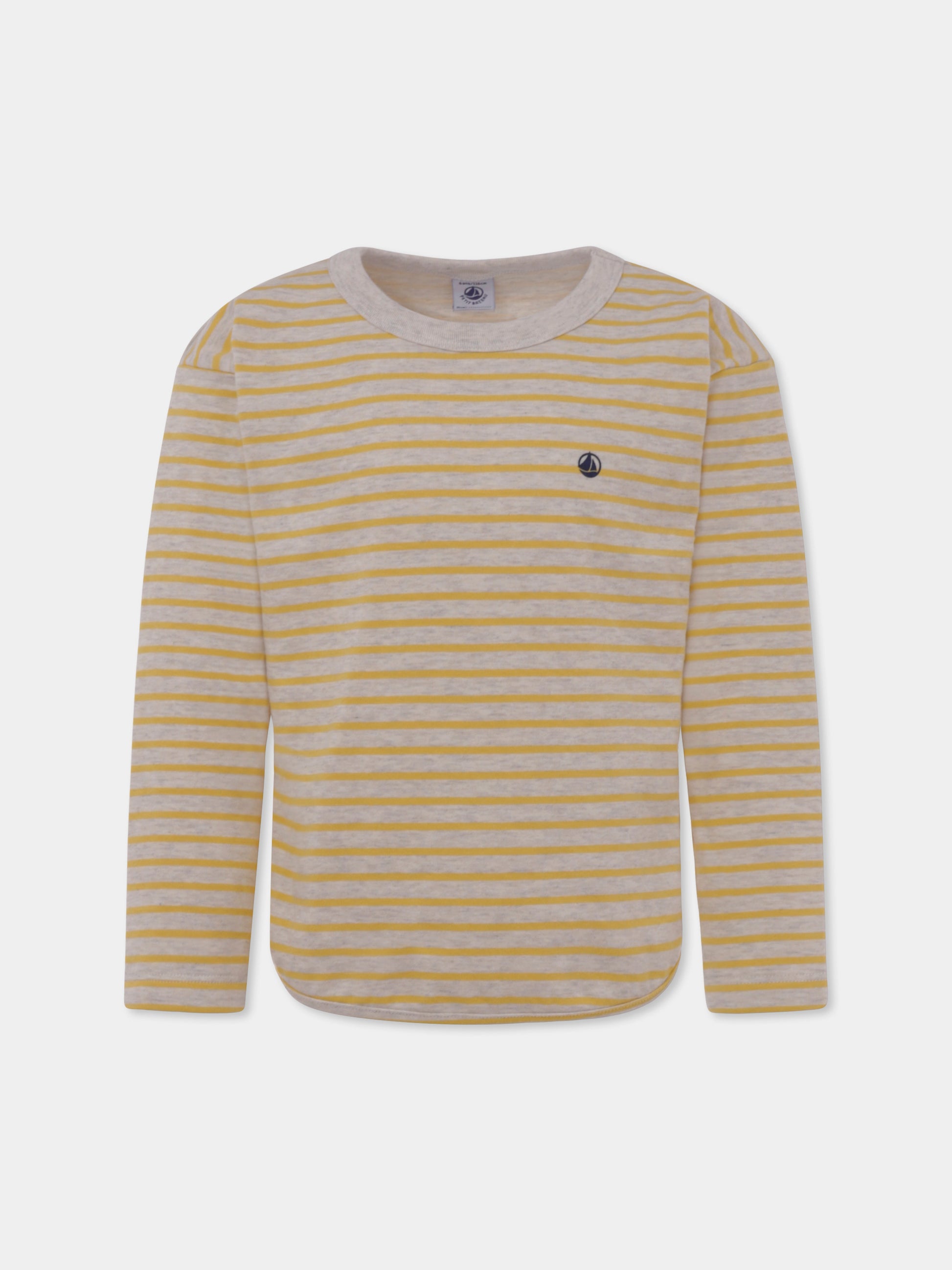 T-shirt gialla per bambino con logo,Petit Bateau,A0BJD 01