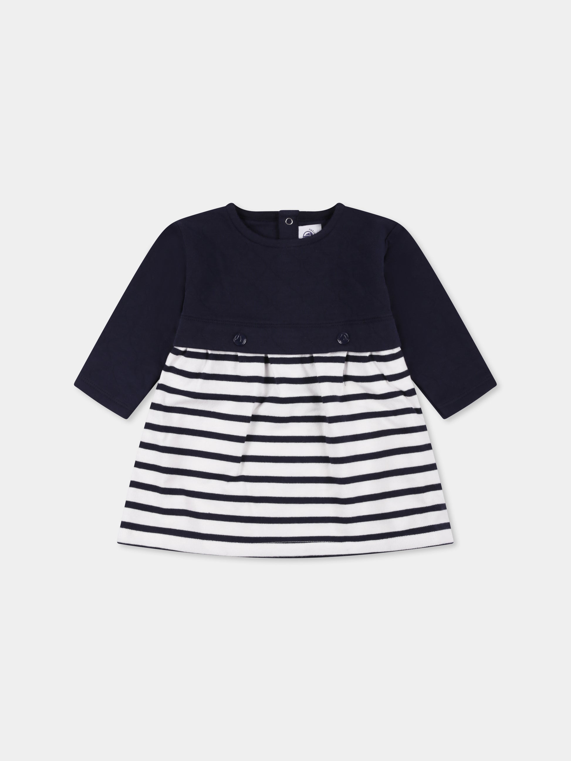 Vestito blu per neonata,Petit Bateau,A0BKP 01