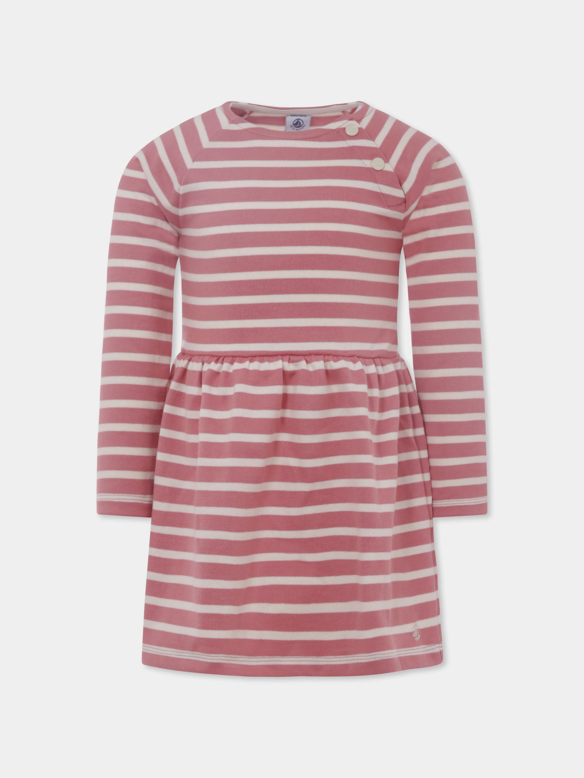 Vestito rosa per bambina con logo,Petit Bateau,A0BOC 01