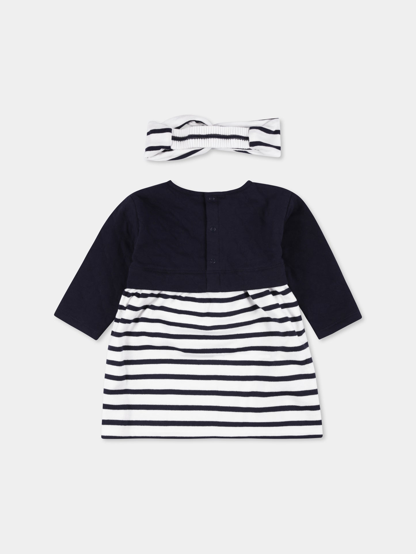 Vestito blu per neonata con fascia,Petit Bateau,A0DGD 00