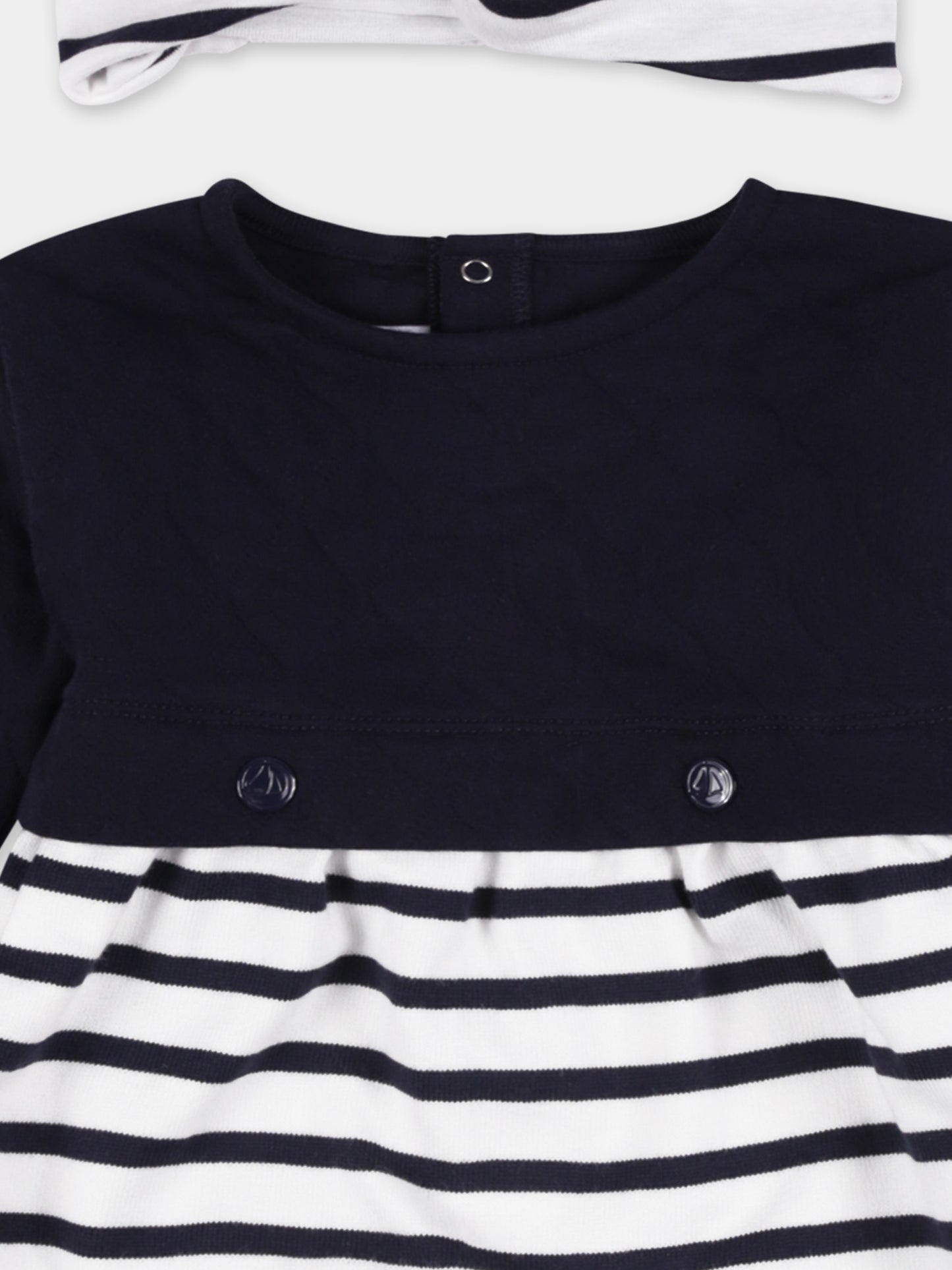 Vestito blu per neonata con fascia,Petit Bateau,A0DGD 00