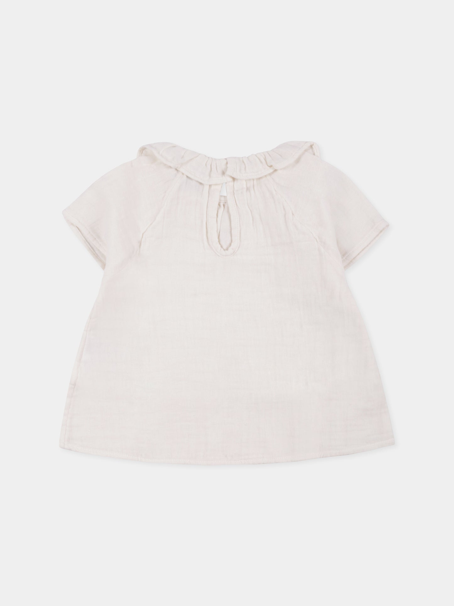 Camicia avorio per neonata,Petit Bateau,A09MD 03