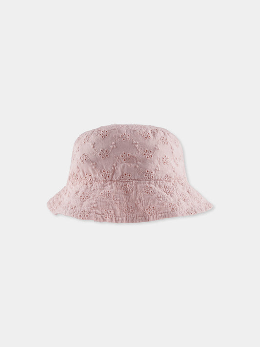 Cloche rosa per bambina con fiori,Petit Bateau,A09OQ 01