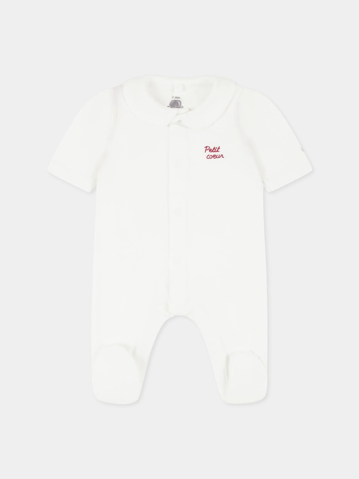 Set tutine bianco per neonati con cuori,Petit Bateau,A09RR 00