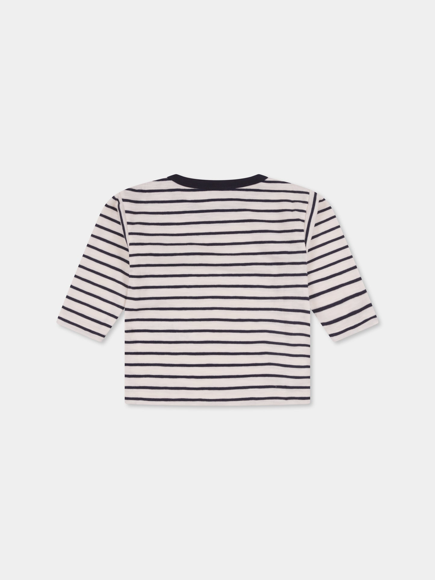 T-shirt blu per neonati con logo,Petit Bateau,A09WW 01