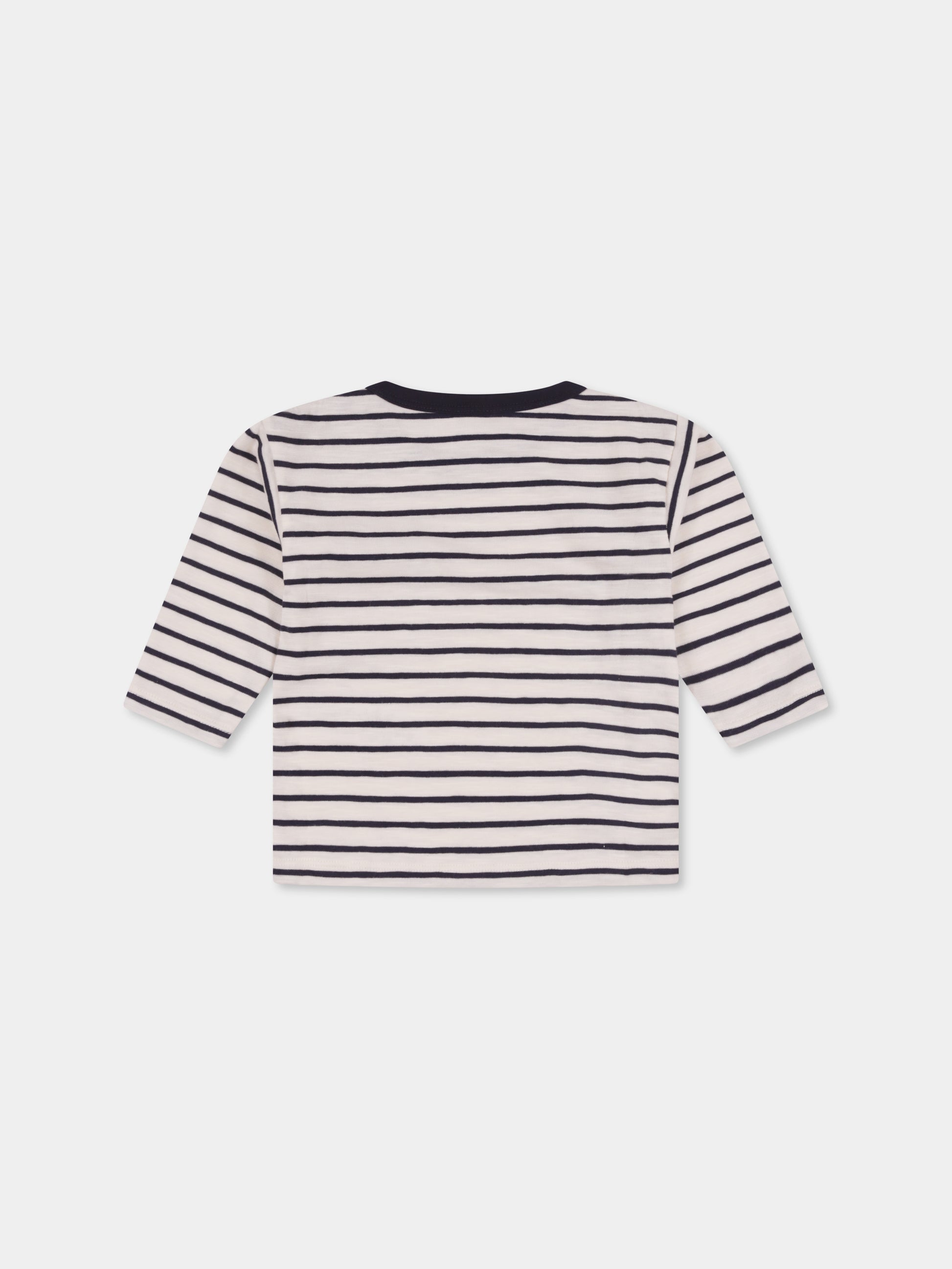 T-shirt blu per neonati con logo,Petit Bateau,A09WW 01