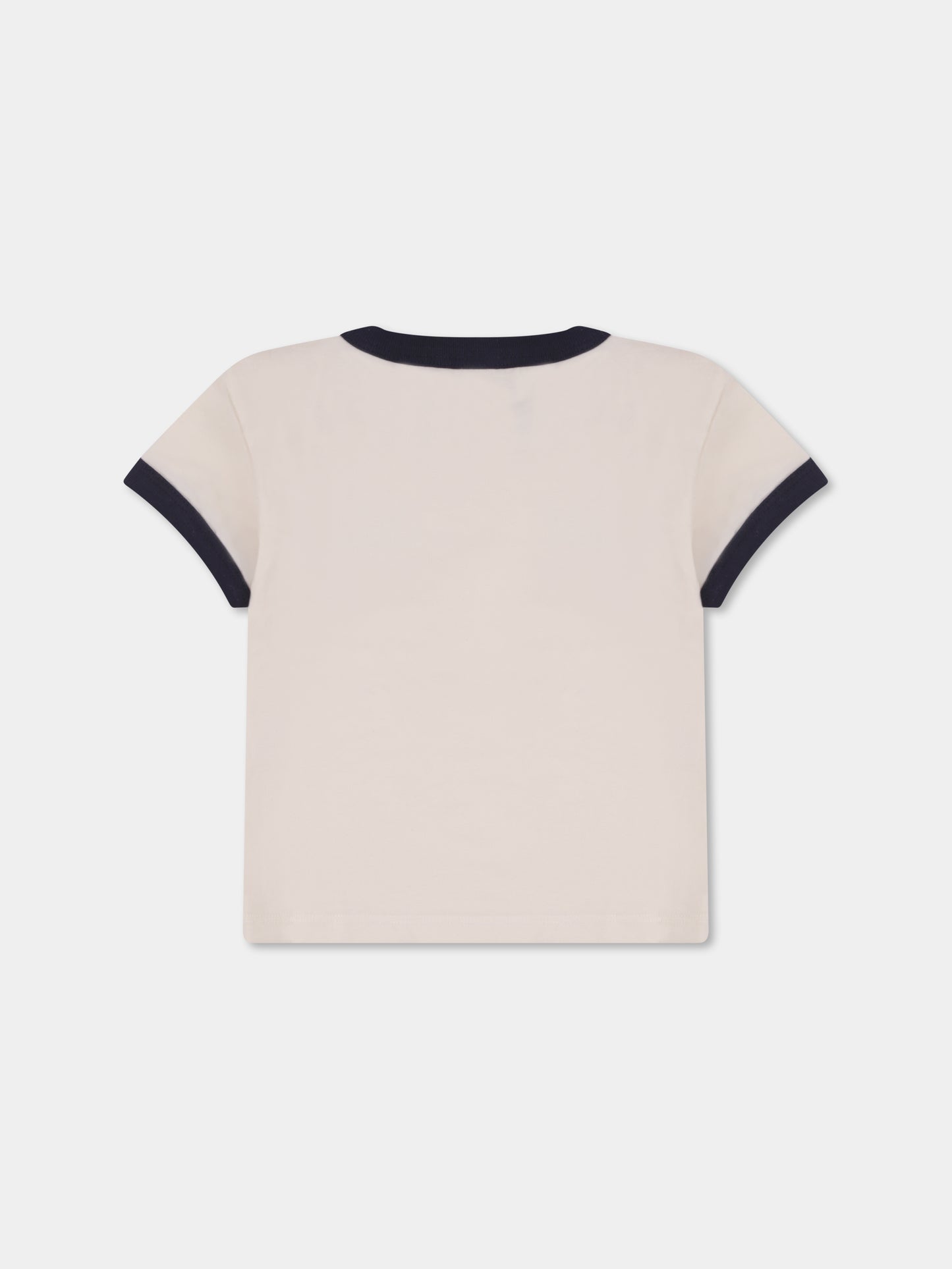 T-shirt avorio per neonati con logo,Petit Bateau,A0A0E 01