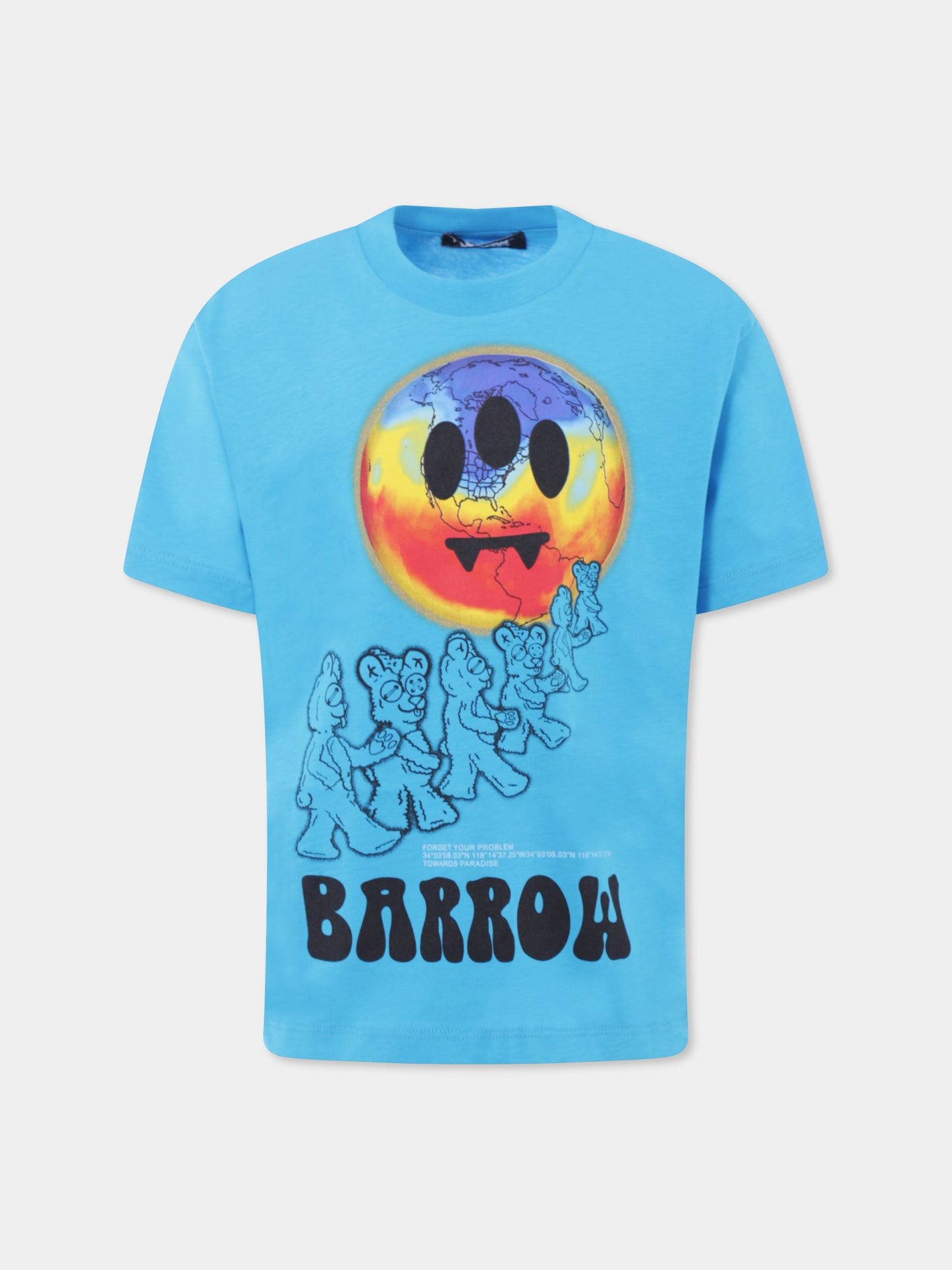Light blue t-shirt for boy with smiley