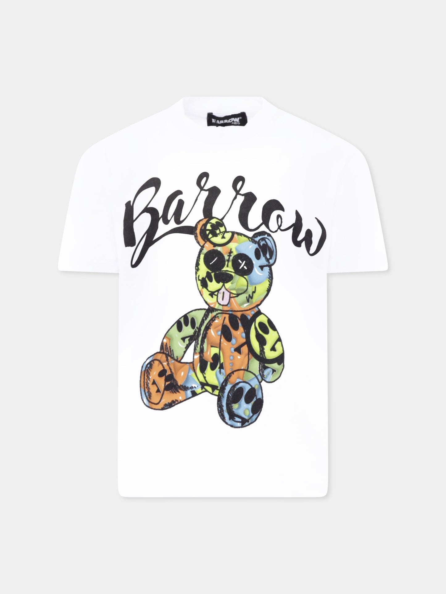 White t-shirt for kids with Bear print