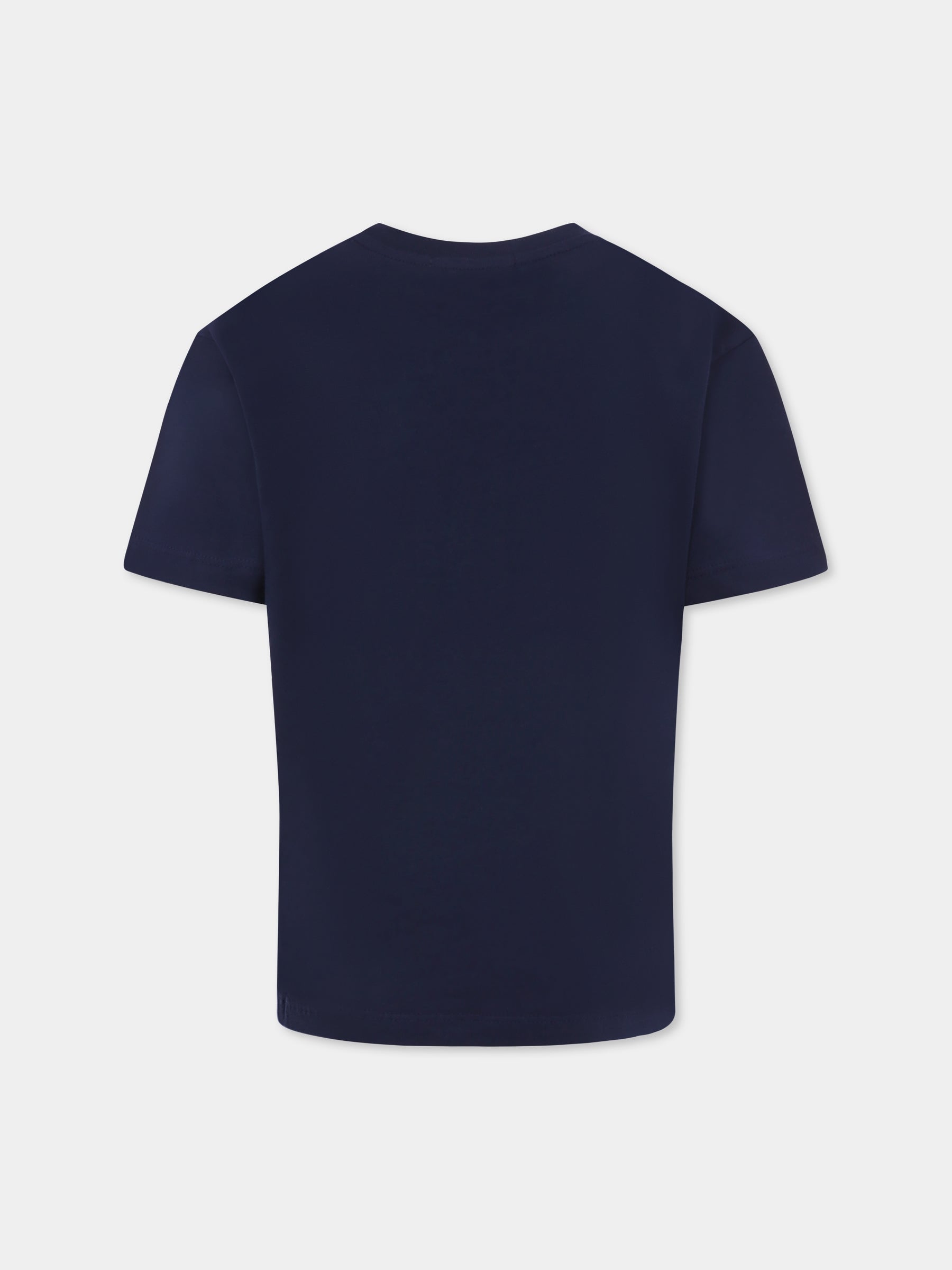 T-shirt blu per bambini con smile e logo,Barrow,S5BKJUTH212 060