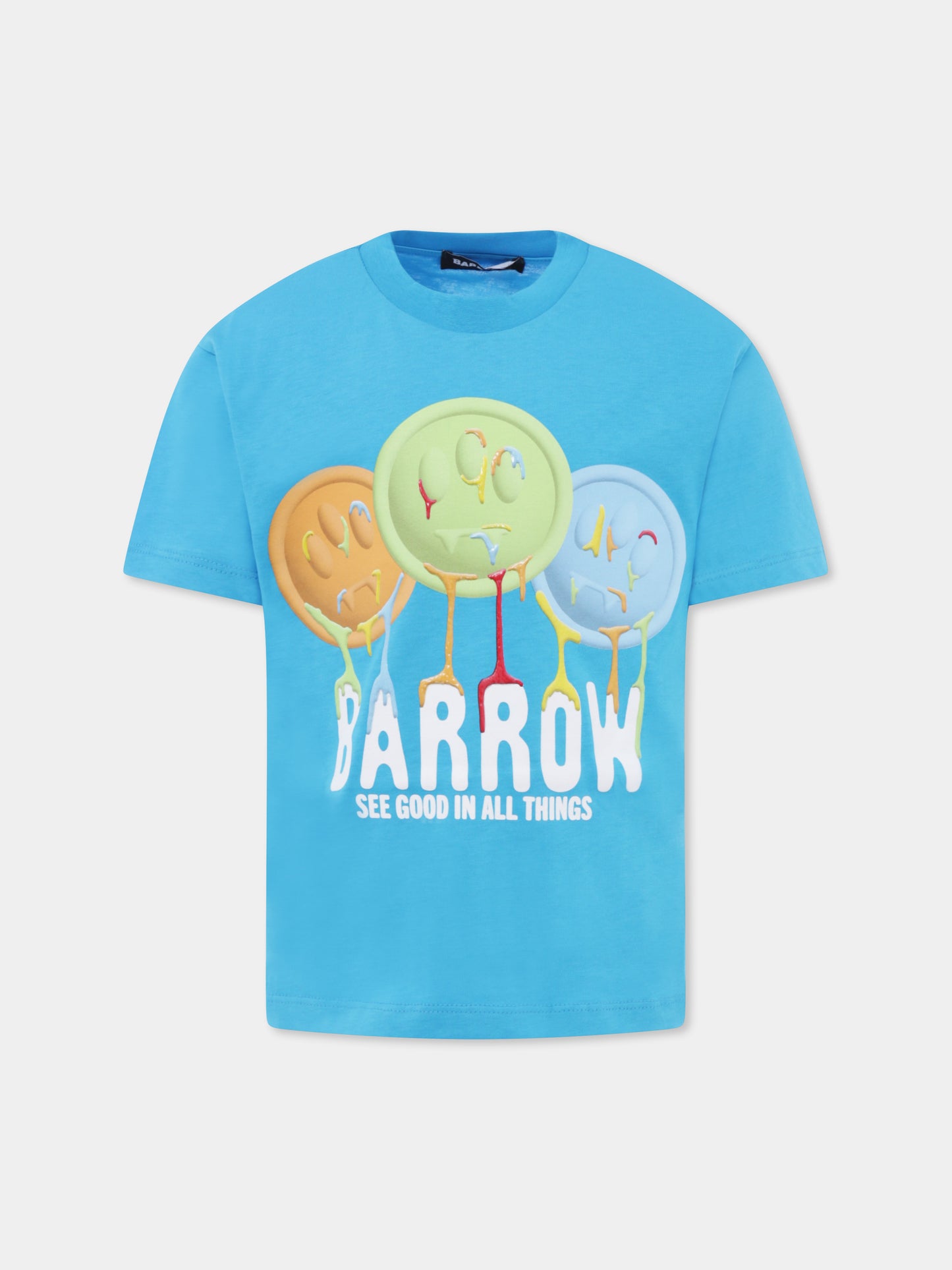Light blue t-shirt for kids with smiley