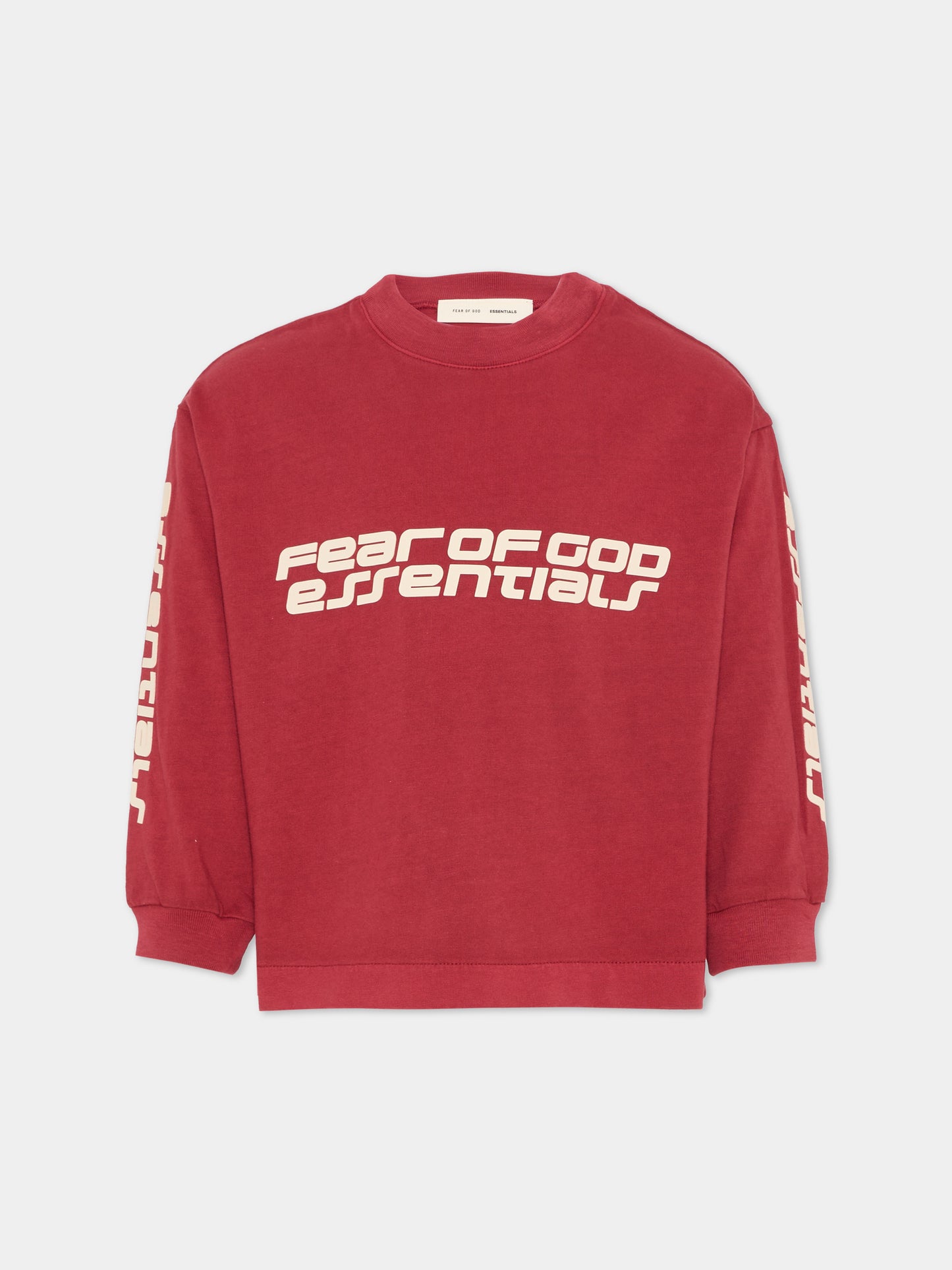T-shirt bordeaux per bambini con logo,Fear Of God Essentials,785HO251441K CRIMSON