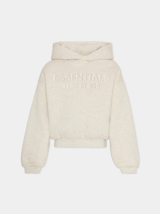 Felpa grigia per bambini con logo,Fear Of God Essentials,785HO252041K OATMEAL HEATHER