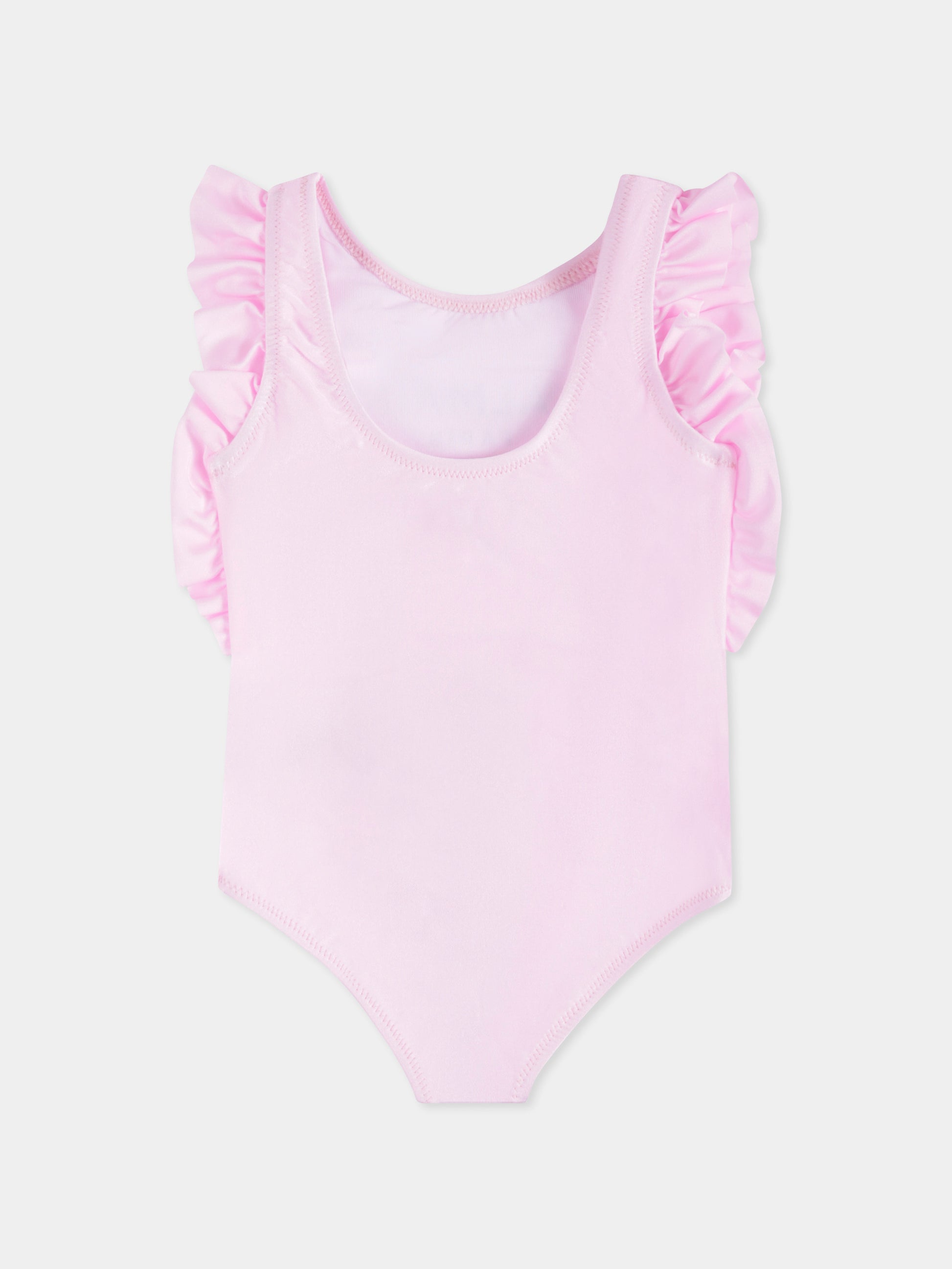 Costume intero rosa per neonata con logo,Balmain Kids,BWC00D Z0005 511