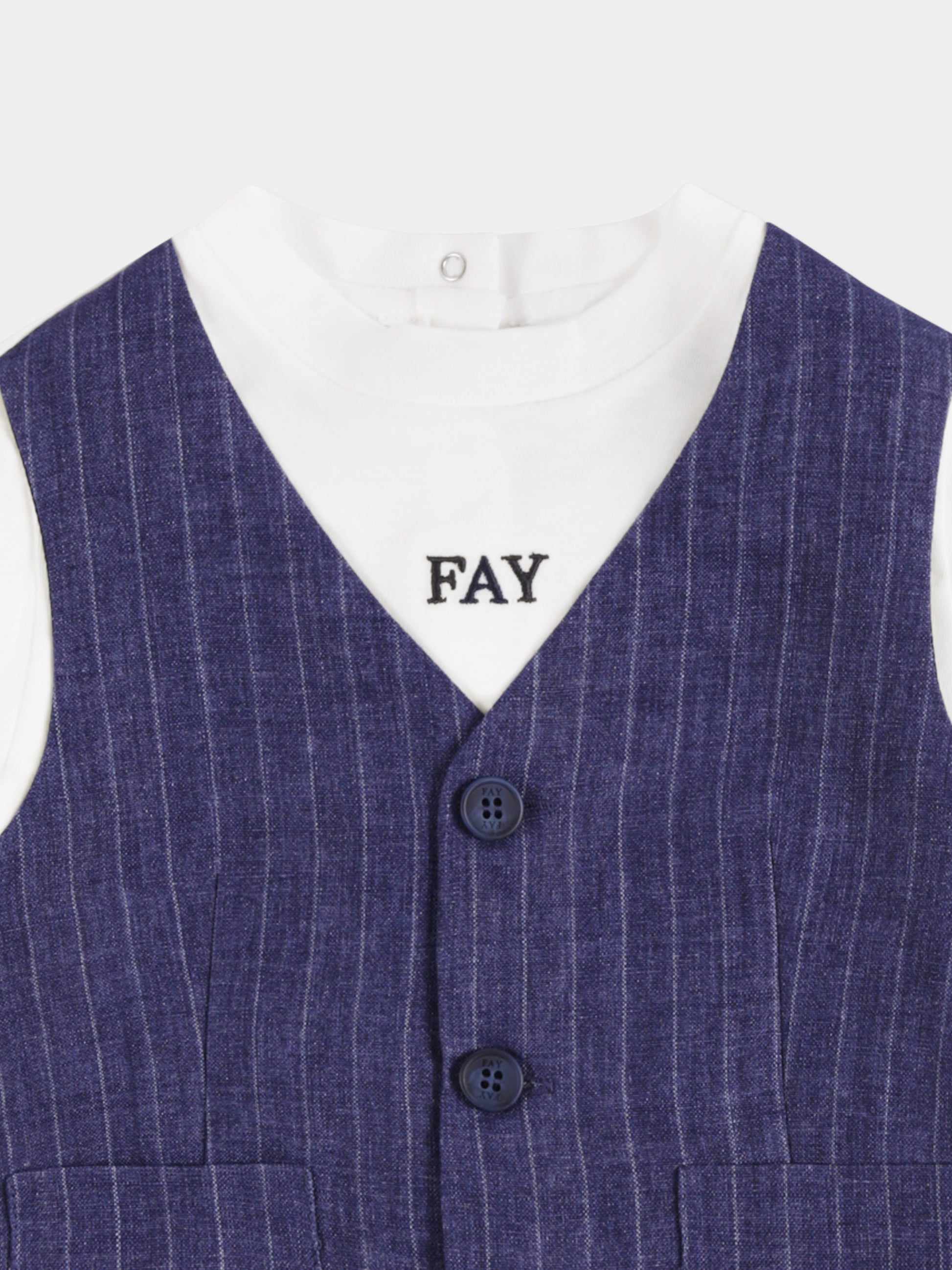 T-shirt blu per neonato con logo,Fay Kids,FW8541 J0004 101BL