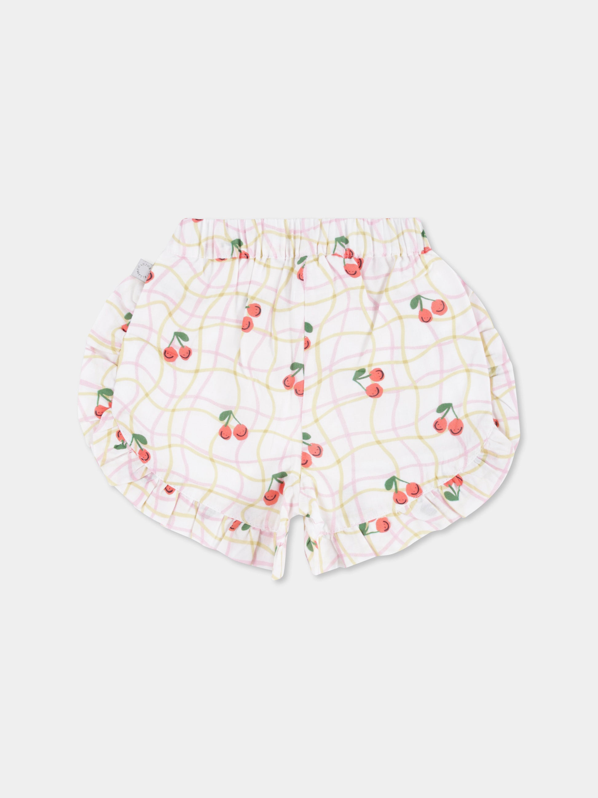 Shorts avorio per neonata con ciliegie all over,Stella Mccartney Kids,TW6059 Z2717 101MC