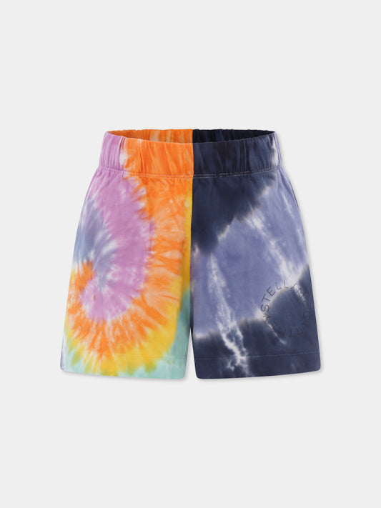Shorts multicolor per bambina con logo,Stella Mccartney Kids,TW6D49 Z2588 999MC