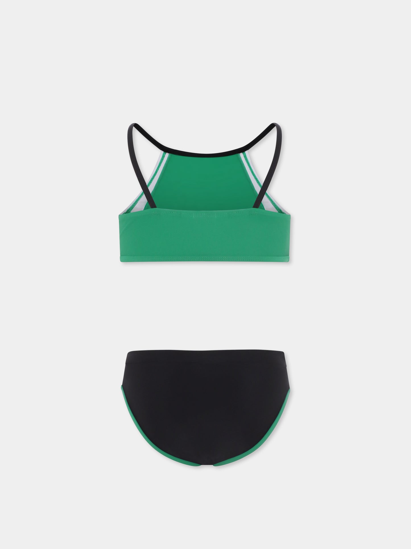 Bikini verde per bambina con logo,Dkny,D62256 709