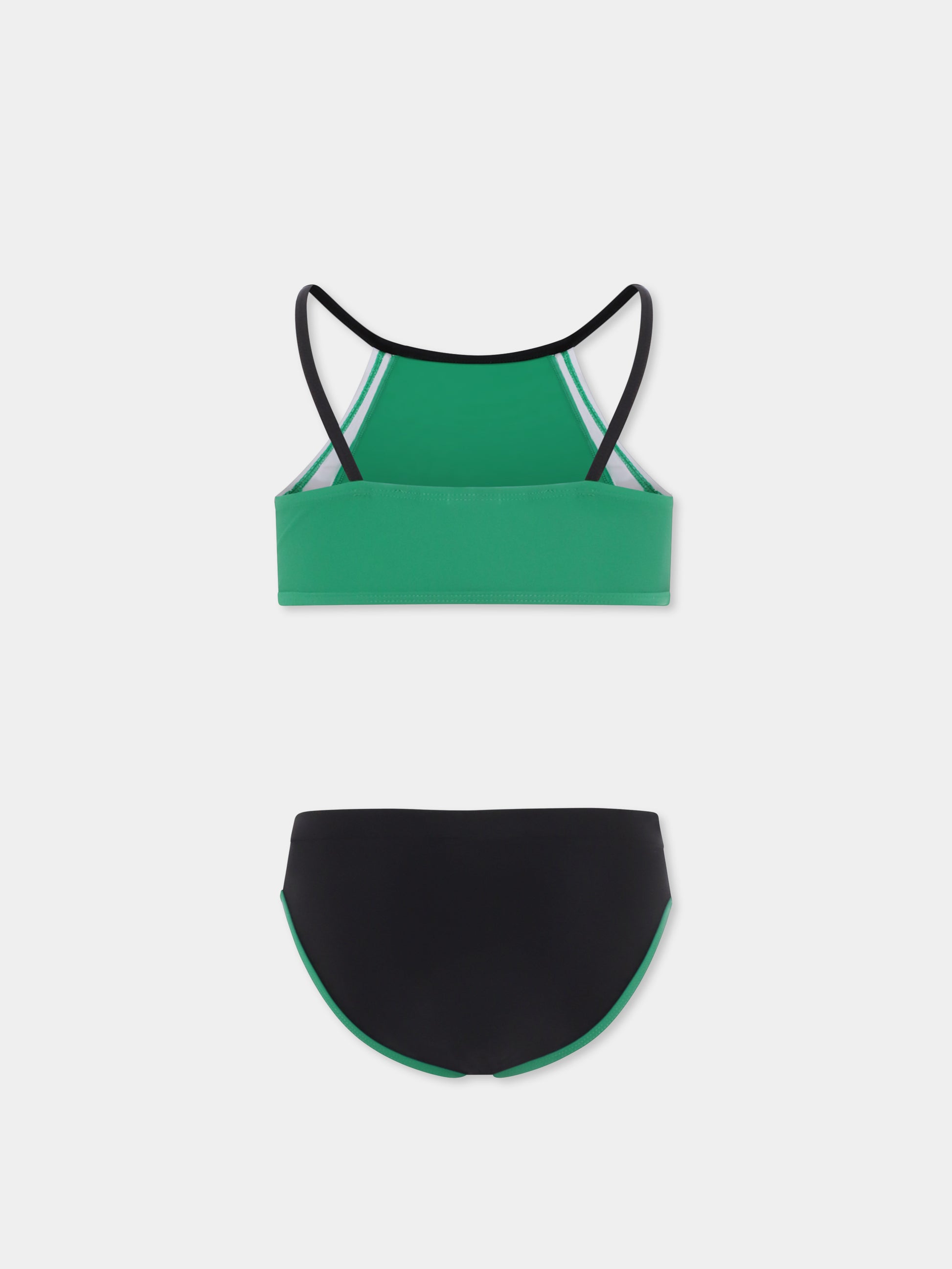 Bikini verde per bambina con logo,Dkny,D62256 709